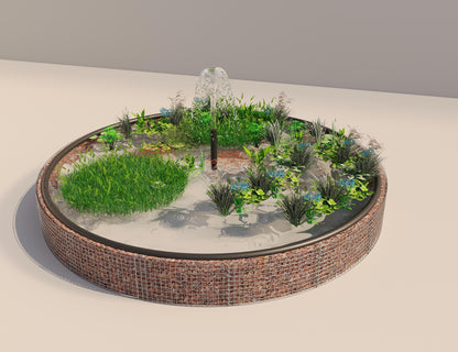 Gabion raised pond round, outer diameter 472 cm, height 50 cm, mesh size 5 x 5 cm, wall thickness 15 cm