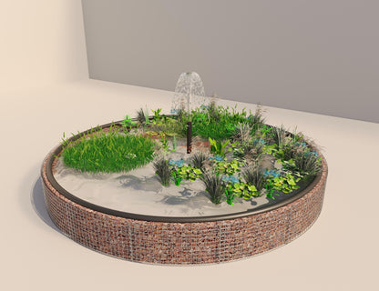 Gabion raised pond round, outer diameter 502 cm, height 50 cm, mesh size 5 x 5 cm, wall thickness 15 cm