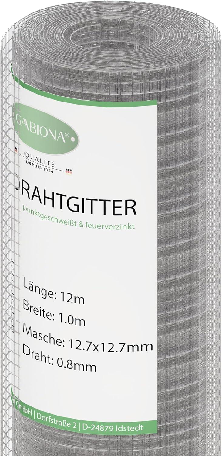 Draadrol 12 m x 1 m x 0,8 mm, maaswijdte 12,7 x 12,7 mm