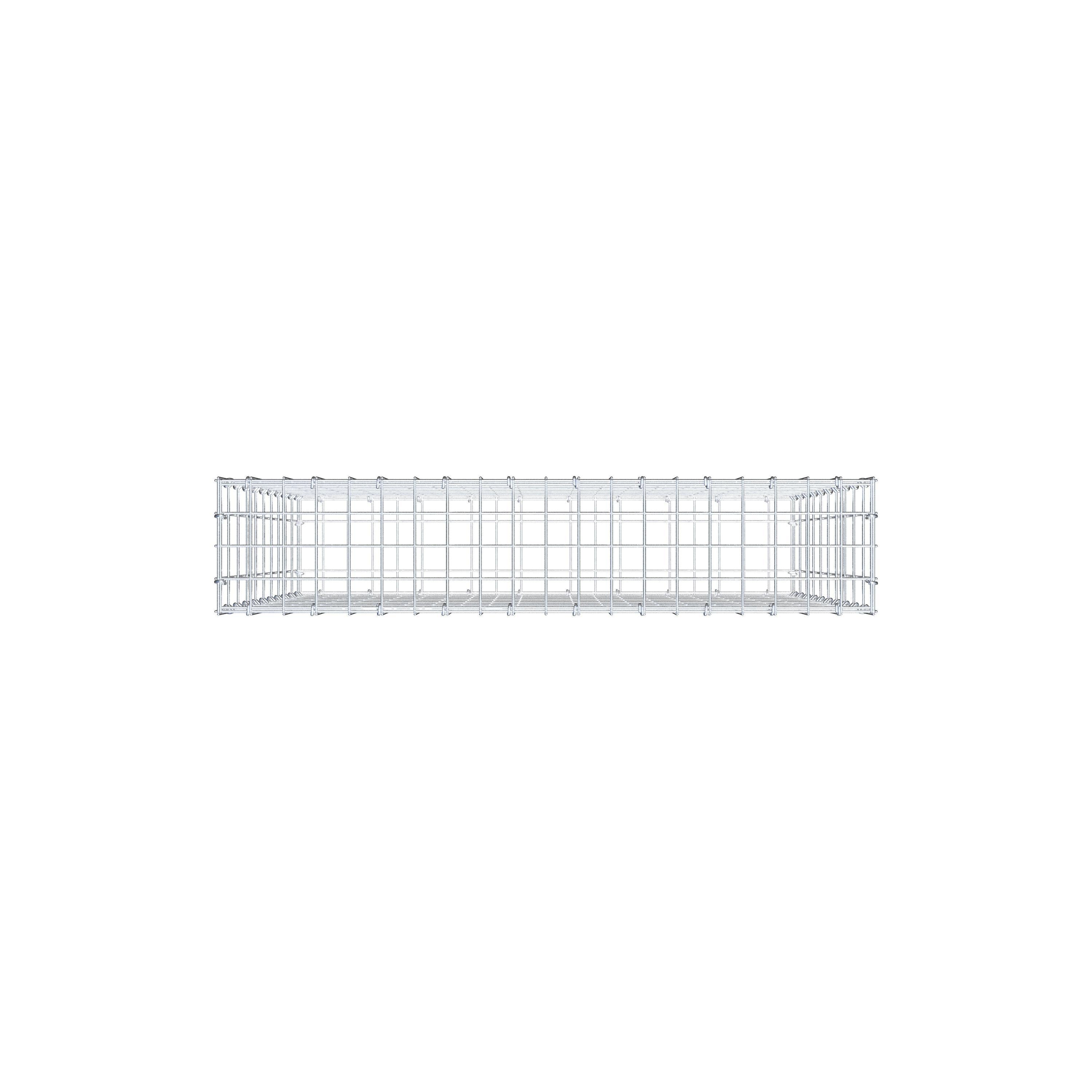 Gabion 100 cm x 100 cm x 20 cm (L x H x D), maskestørrelse 5 cm x 10 cm, C-ring