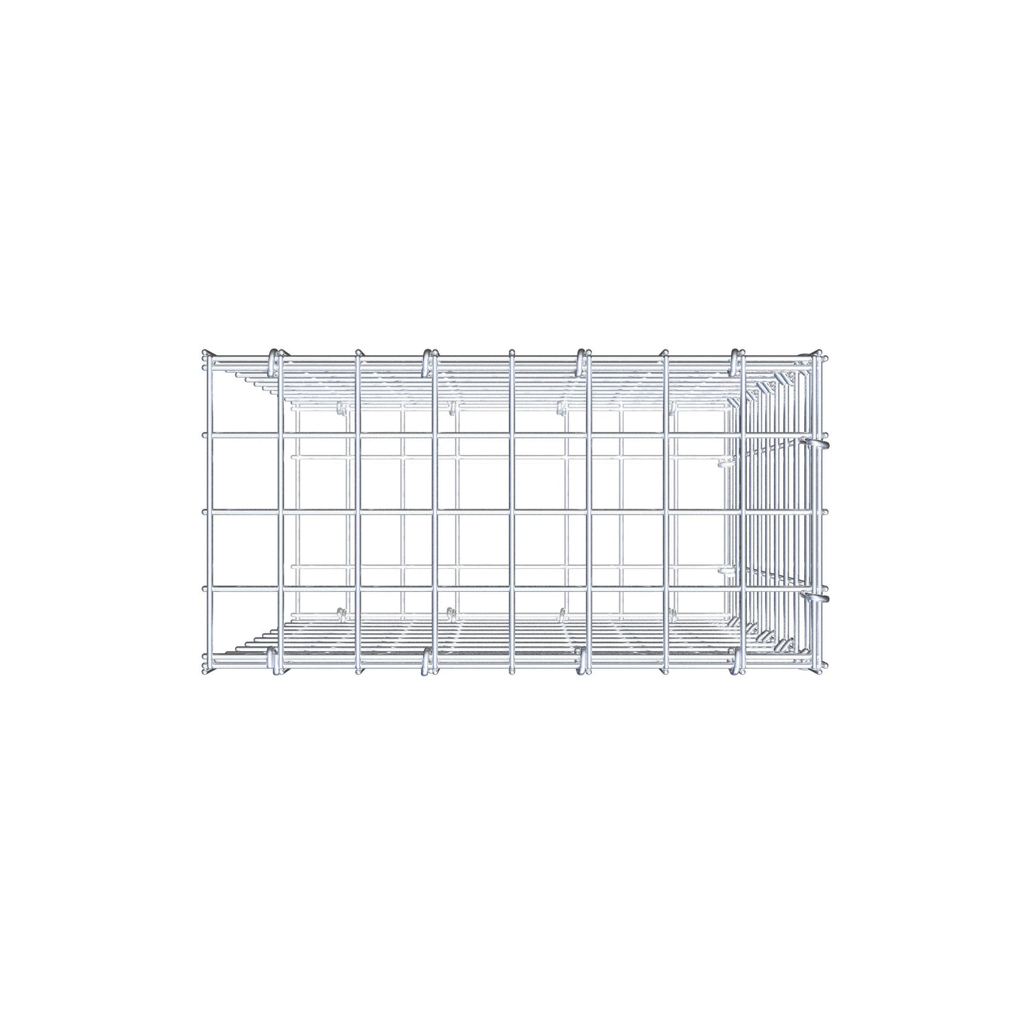 Type 2 oplegkorf 50 cm x 40 cm x 20 cm (L x H x D), maaswijdte 5 cm x 5 cm, C-ring