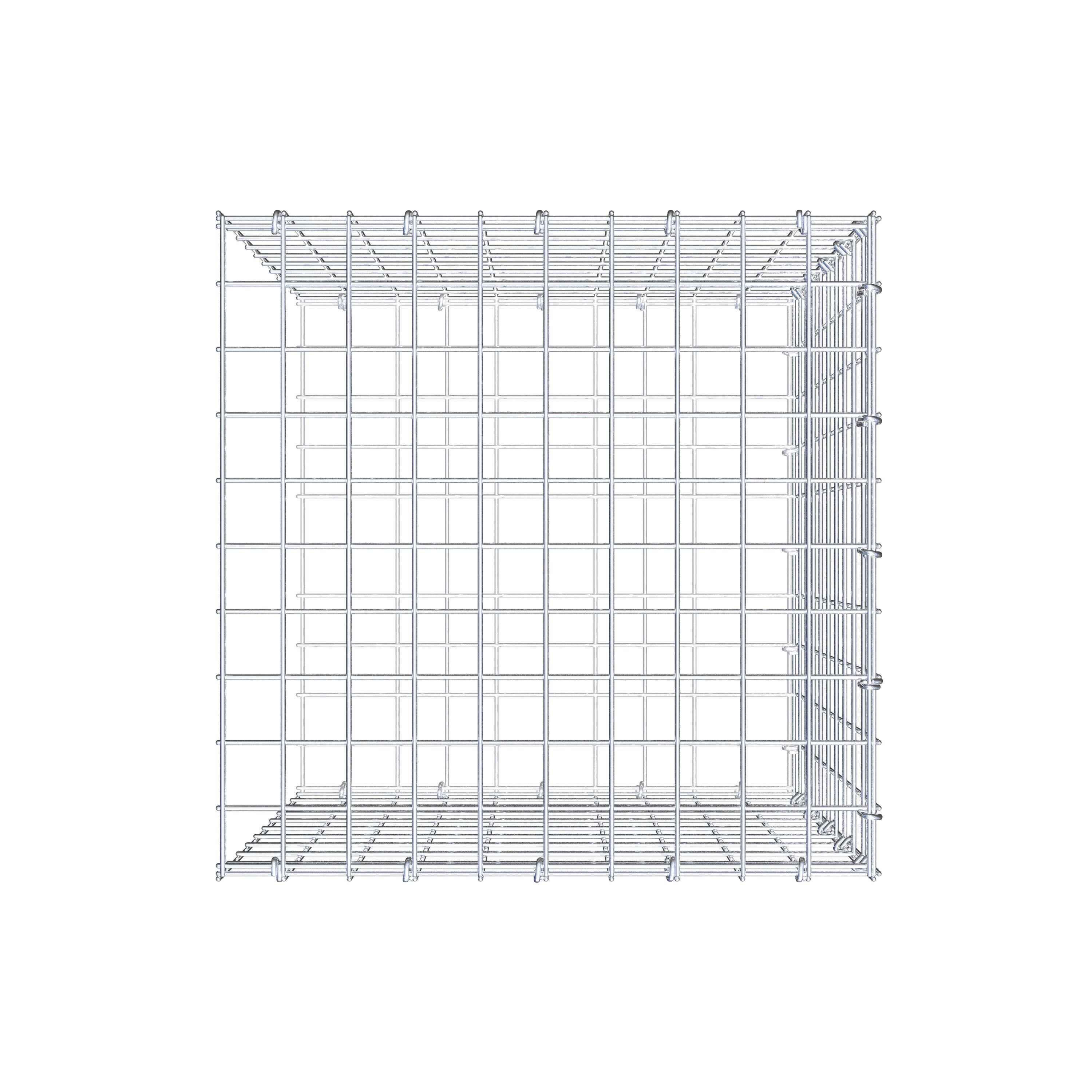 Mounted gabion type 2 50 cm x 50 cm x 50 cm (L x H x D), mesh size 5 cm x 5 cm, C-ring