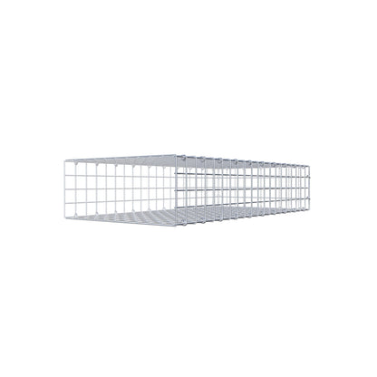 Type 2 oplegkorf 100 cm x 20 cm x 50 cm (L x H x D), maaswijdte 5 cm x 5 cm, C-ring