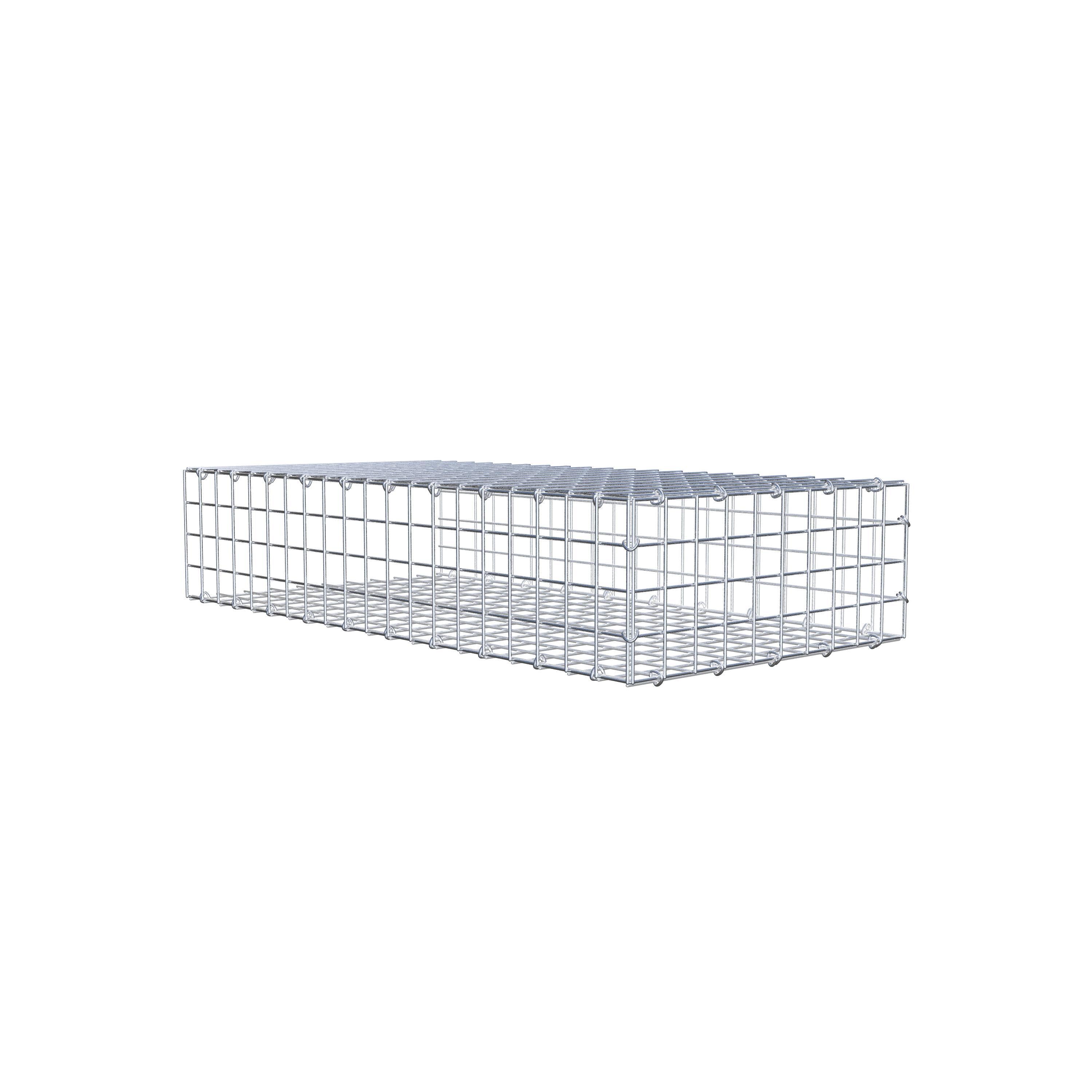 Mounted gabion type 2 100 cm x 20 cm x 50 cm (L x H x D), mesh size 5 cm x 5 cm, C-ring