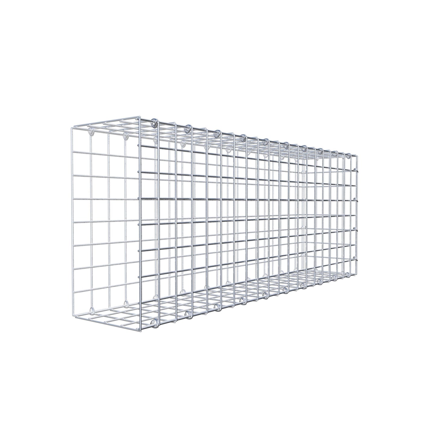Typ 2 påbyggnadsgabion 100 cm x 40 cm x 20 cm (L x H x D), maskstorlek 5 cm x 5 cm, C-ring