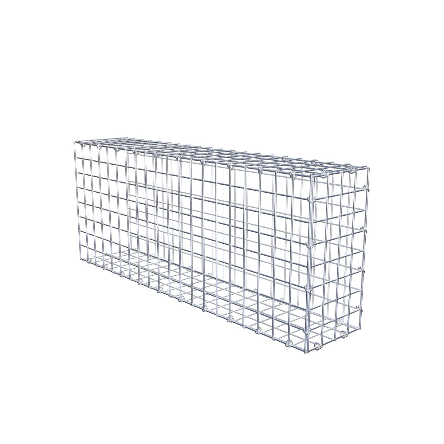Typ 2 påbyggnadsgabion 100 cm x 40 cm x 20 cm (L x H x D), maskstorlek 5 cm x 5 cm, C-ring