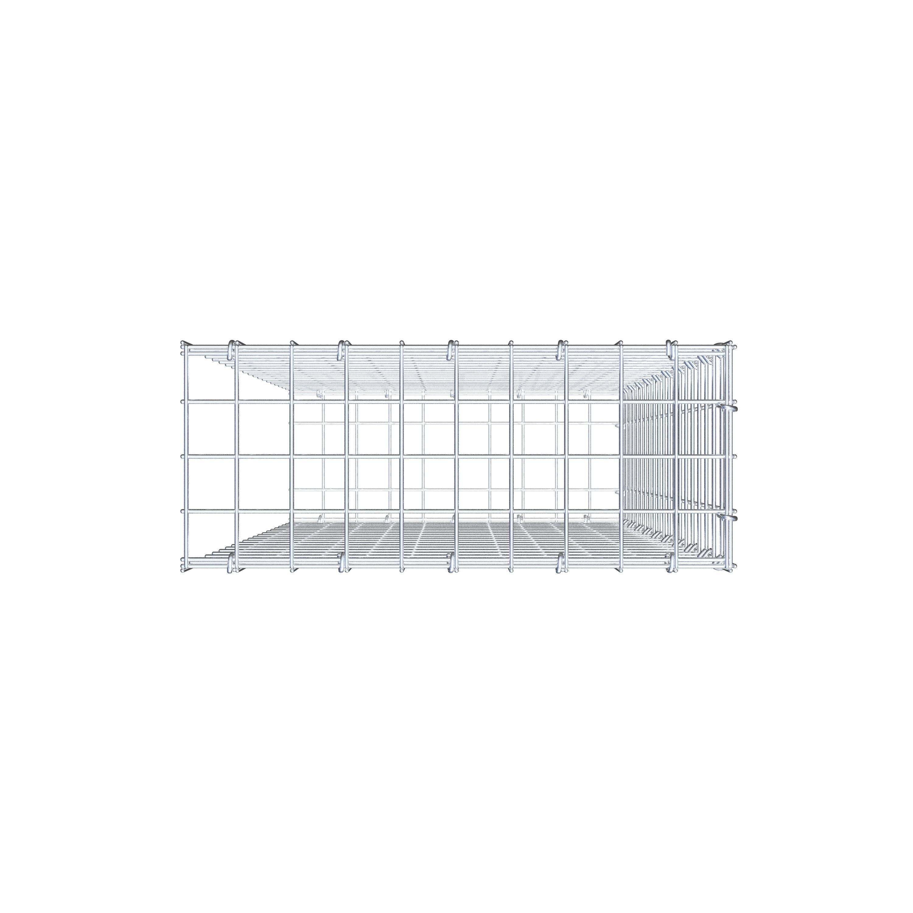 Mounted gabion type 2 100 cm x 50 cm x 20 cm (L x H x D), mesh size 5 cm x 5 cm, C-ring