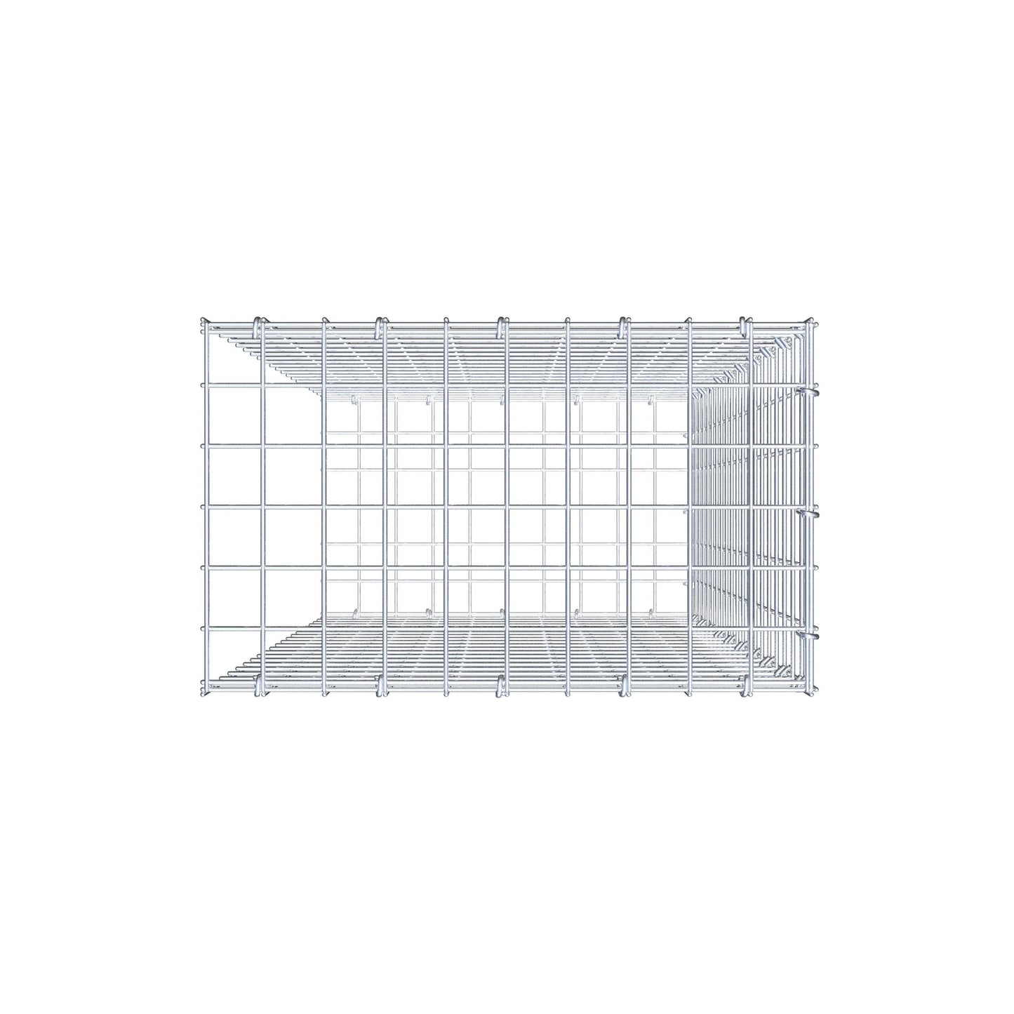 Mounted gabion type 2 100 cm x 50 cm x 30 cm (L x H x D), mesh size 5 cm x 5 cm, C-ring