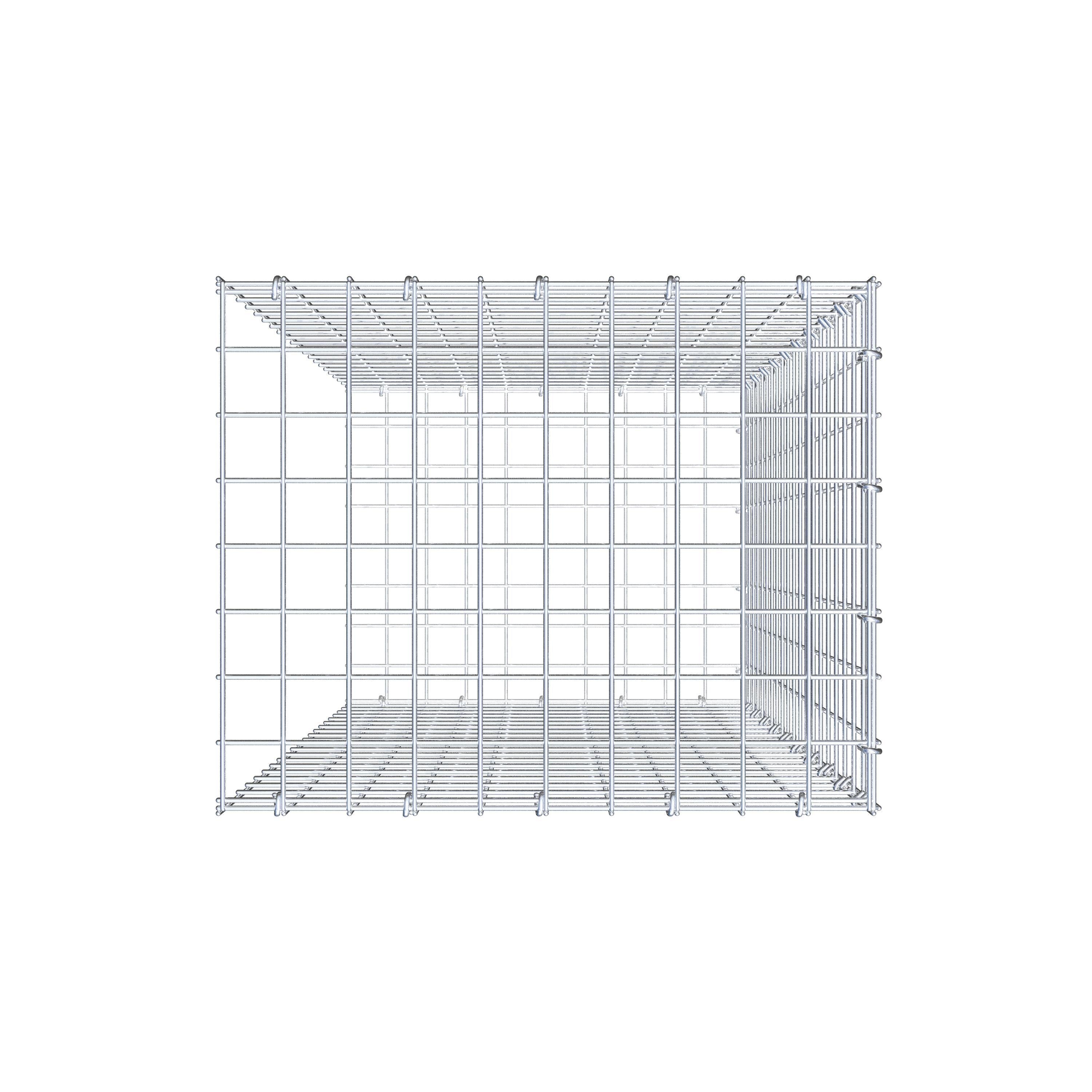 Mounted gabion type 2 100 cm x 50 cm x 40 cm (L x H x D), mesh size 5 cm x 5 cm, C-ring