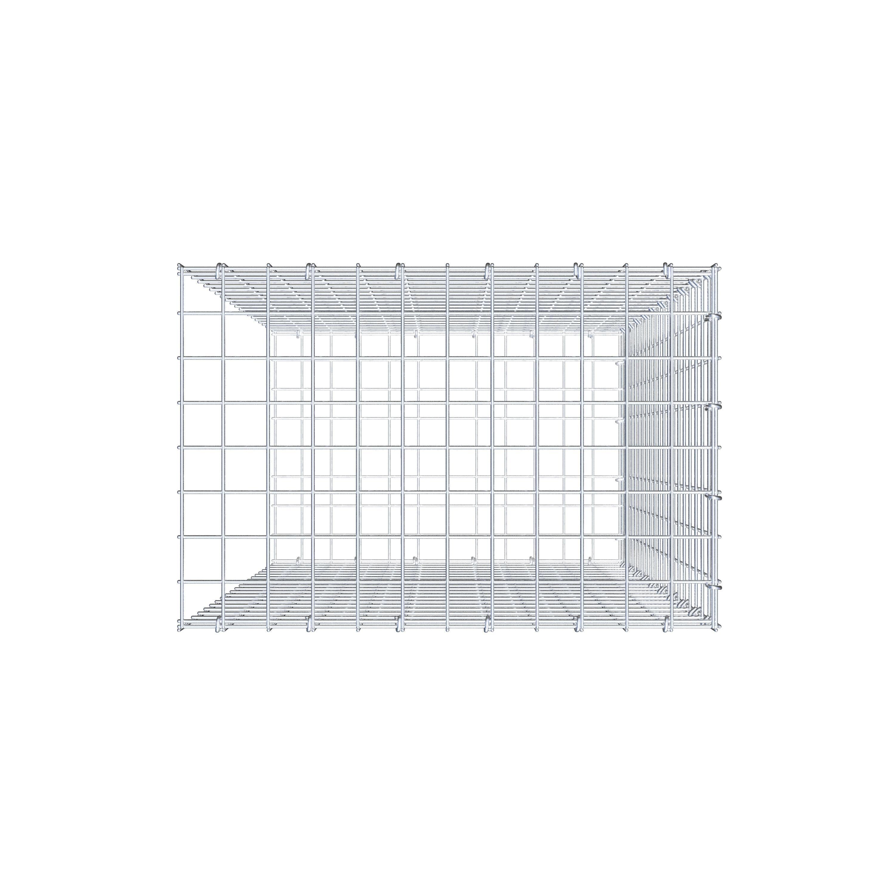 Monteret gabion type 2 100 cm x 60 cm x 40 cm (L x H x D), maskestørrelse 5 cm x 5 cm, C-ring