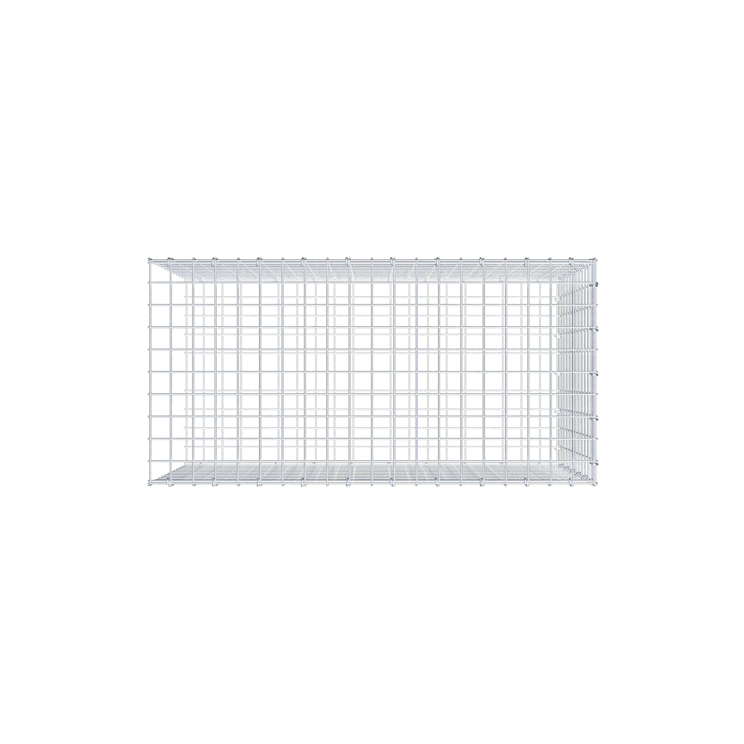 Monteret gabion type 2 100 cm x 60 cm x 50 cm (L x H x D), maskestørrelse 5 cm x 5 cm, C-ring