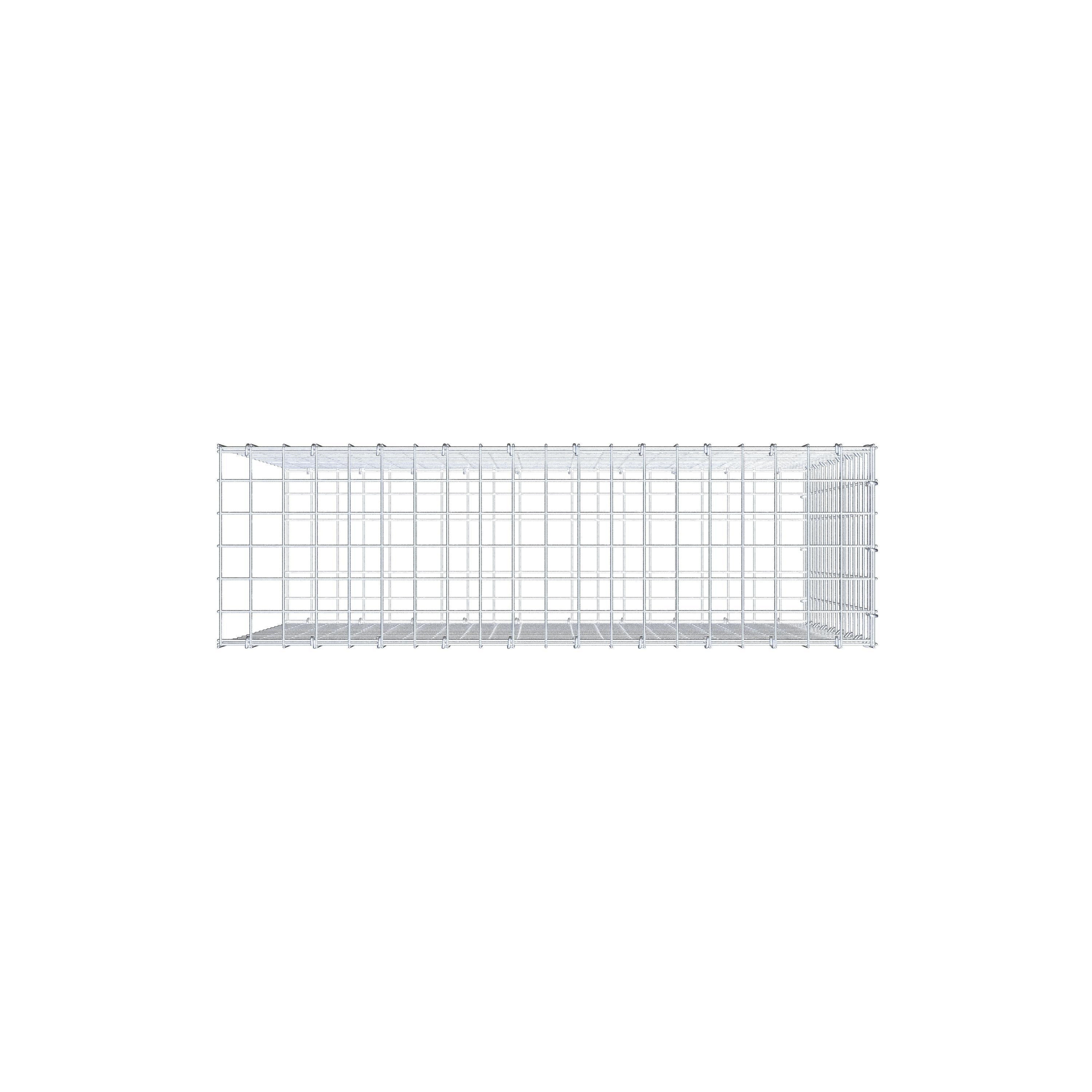 Monteret gabion type 2 100 cm x 80 cm x 30 cm (L x H x D), maskestørrelse 5 cm x 5 cm, C-ring