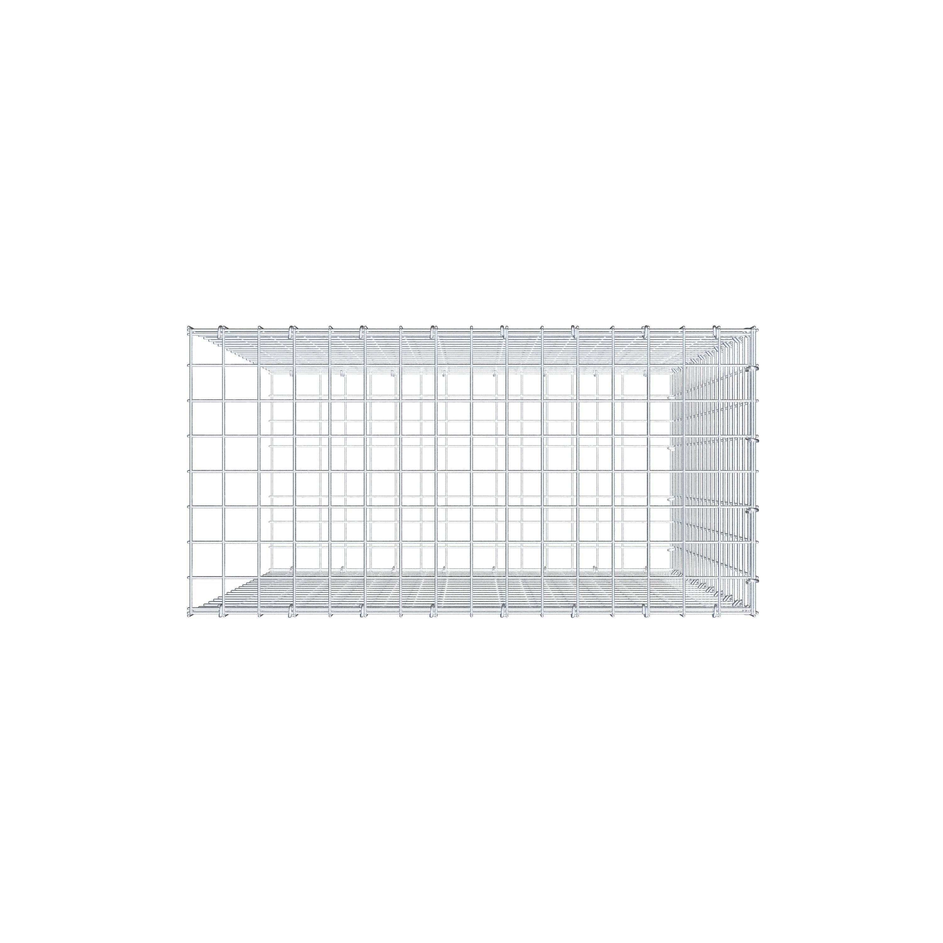 Monteret gabion type 2 100 cm x 80 cm x 40 cm (L x H x D), maskestørrelse 5 cm x 5 cm, C-ring