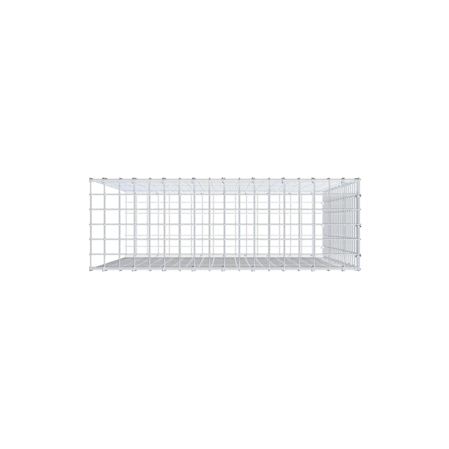 Monterad gabion typ 2 100 cm x 90 cm x 30 cm (L x H x D), maskstorlek 5 cm x 5 cm, C-ring
