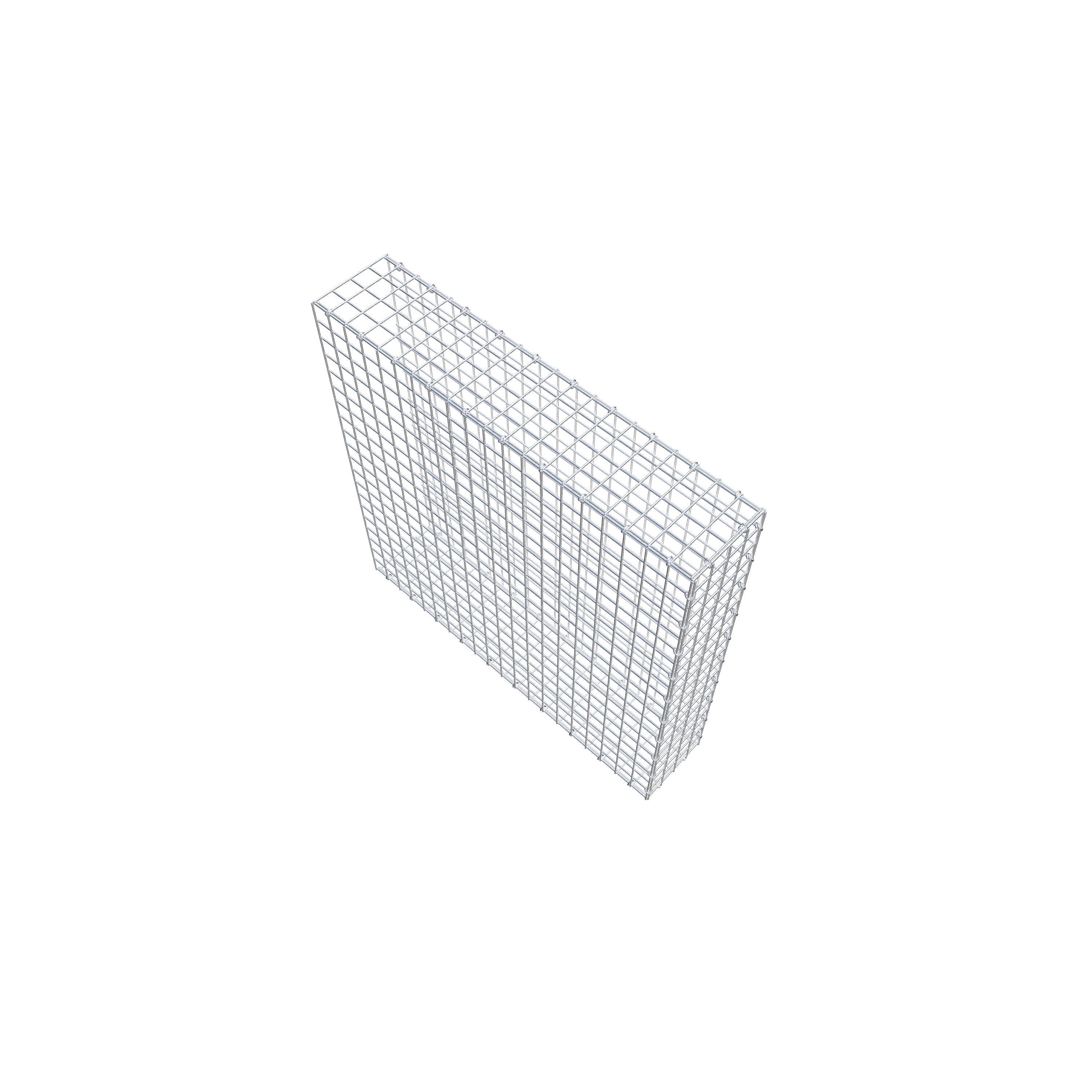 Monteret gabion type 2 100 cm x 100 cm x 20 cm (L x H x D), maskestørrelse 5 cm x 5 cm, C-ring