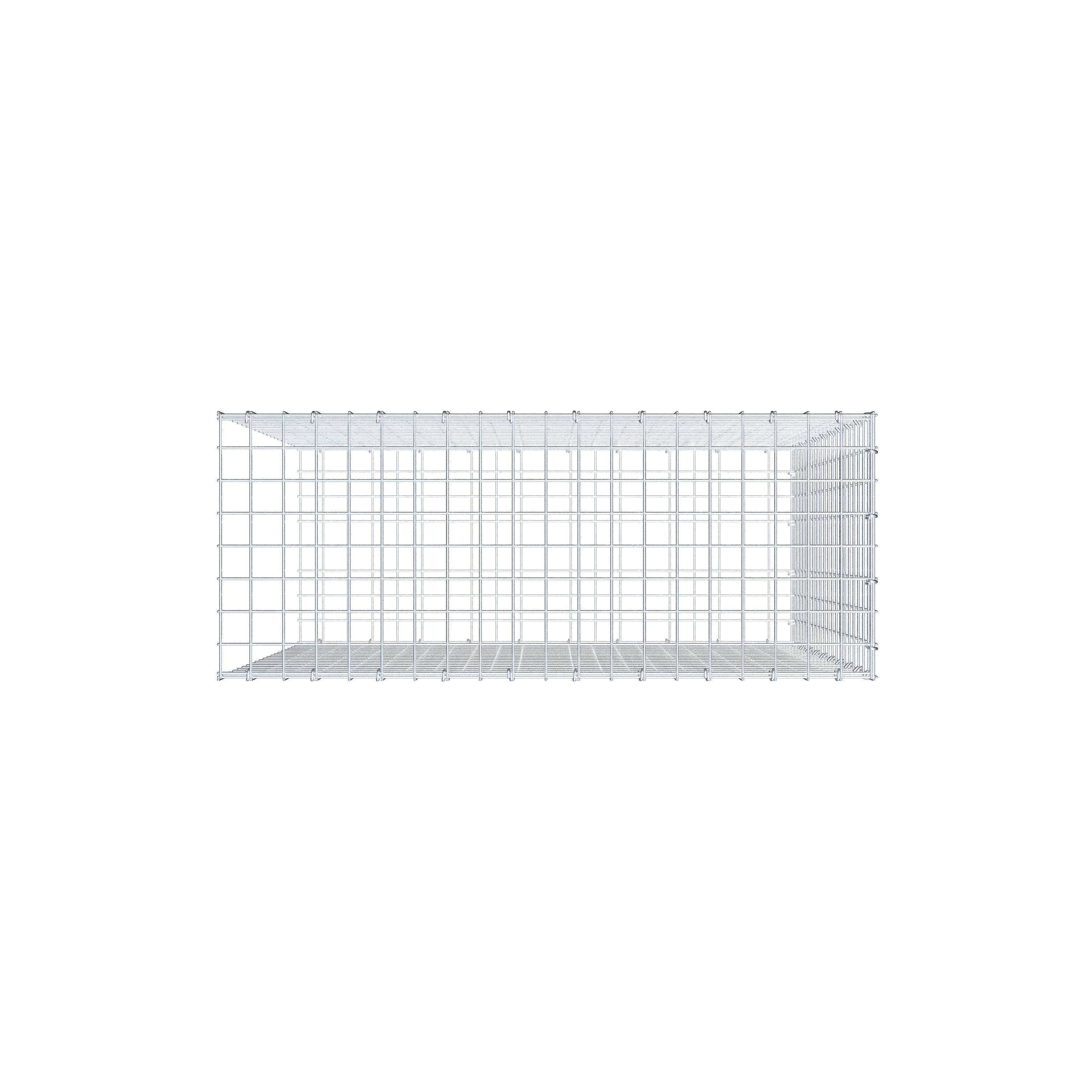 Monteret gabion type 2 100 cm x 100 cm x 40 cm (L x H x D), maskestørrelse 5 cm x 5 cm, C-ring