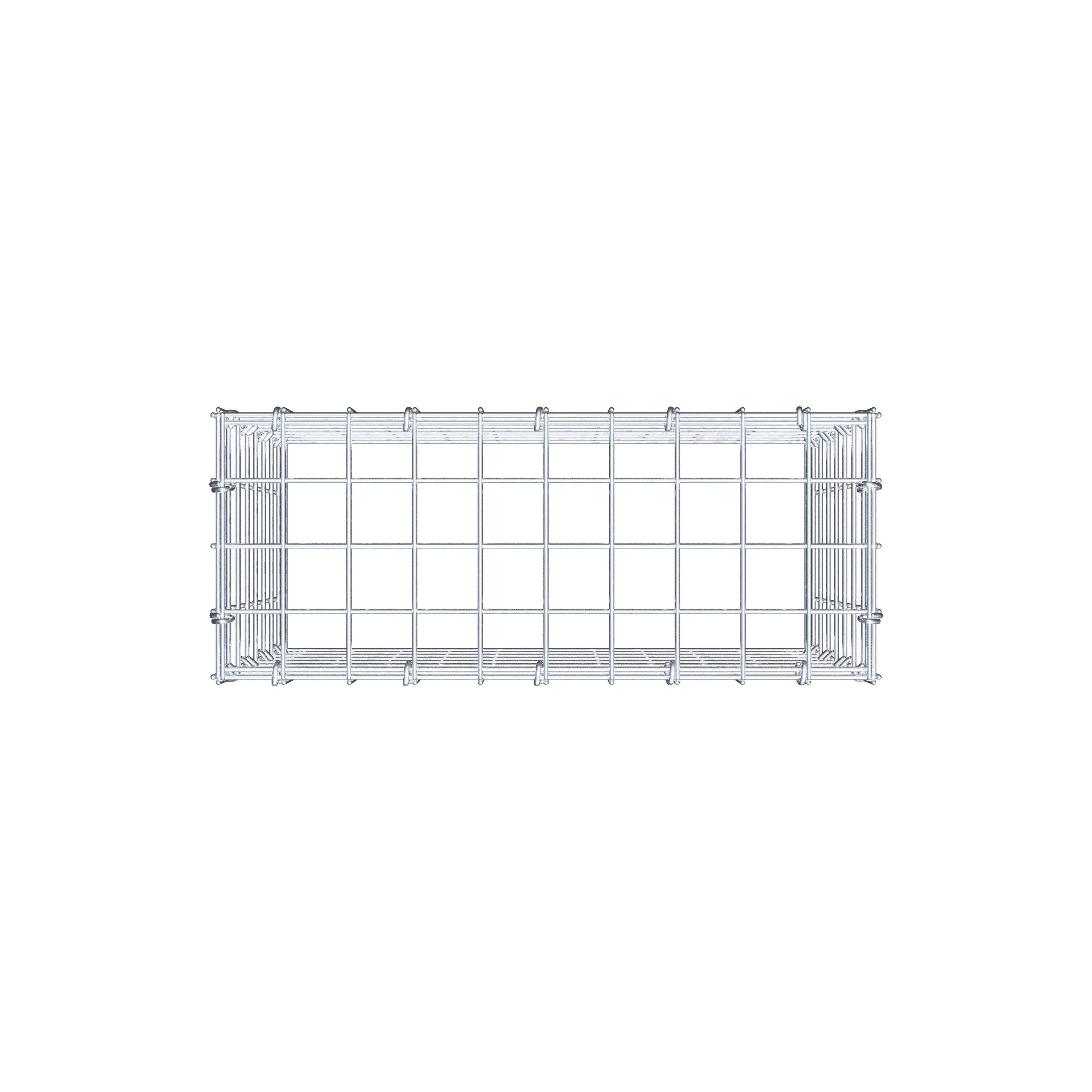 Monteret gabion type 3 50 cm x 40 cm x 20 cm (L x H x D), maskestørrelse 5 cm x 5 cm, C-ring