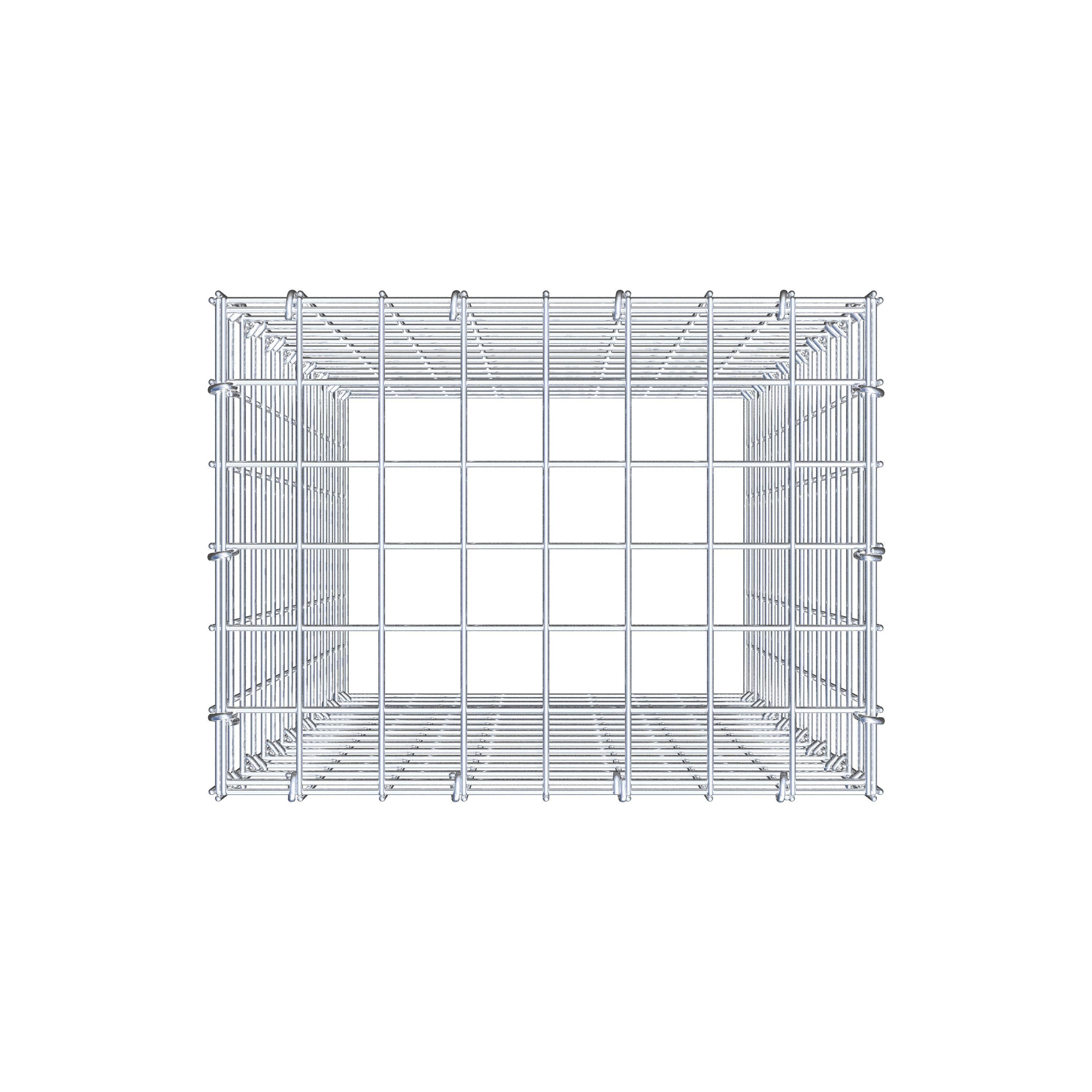 Monteret gabion type 3 80 cm x 40 cm x 30 cm (L x H x D), maskestørrelse 5 cm x 5 cm, C-ring