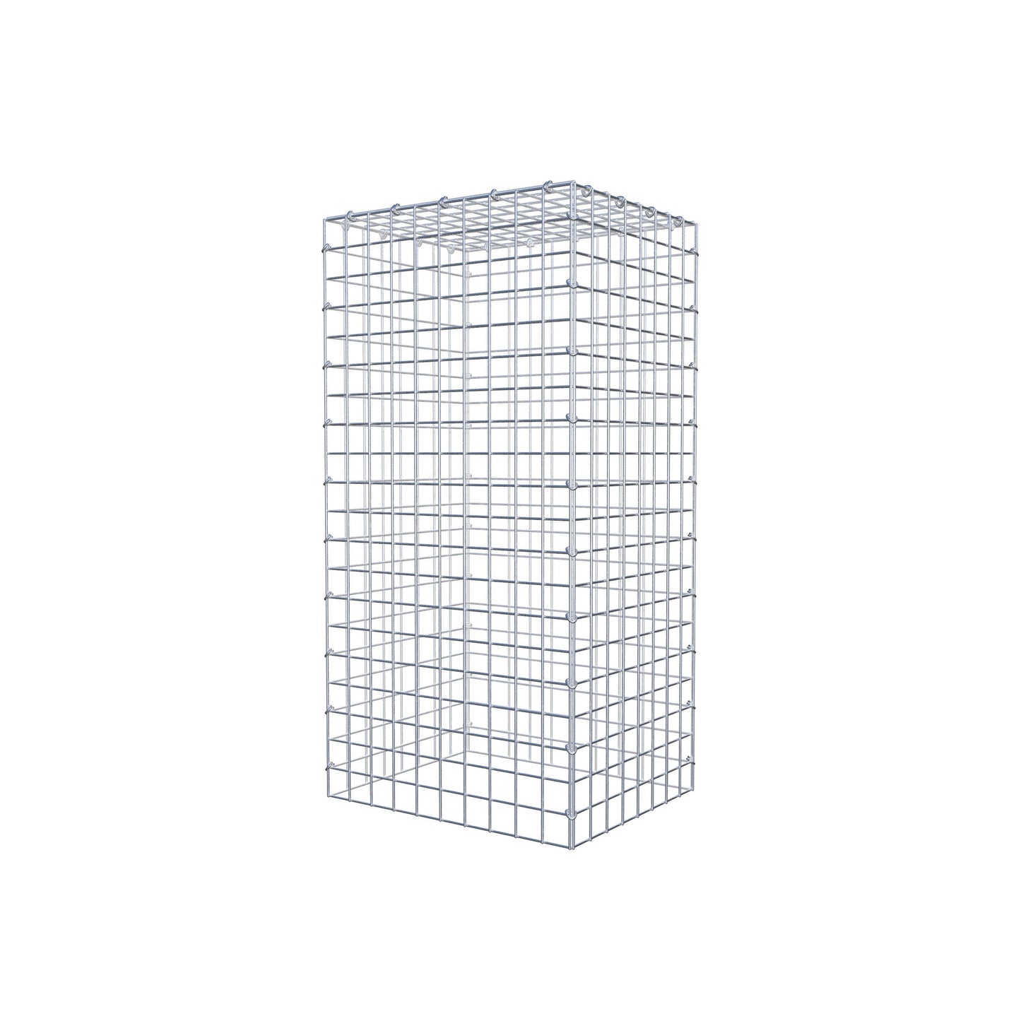 Typ 3 påbyggnadsgabion 100 cm x 40 cm x 50 cm (L x H x D), maskstorlek 5 cm x 5 cm, C-ring
