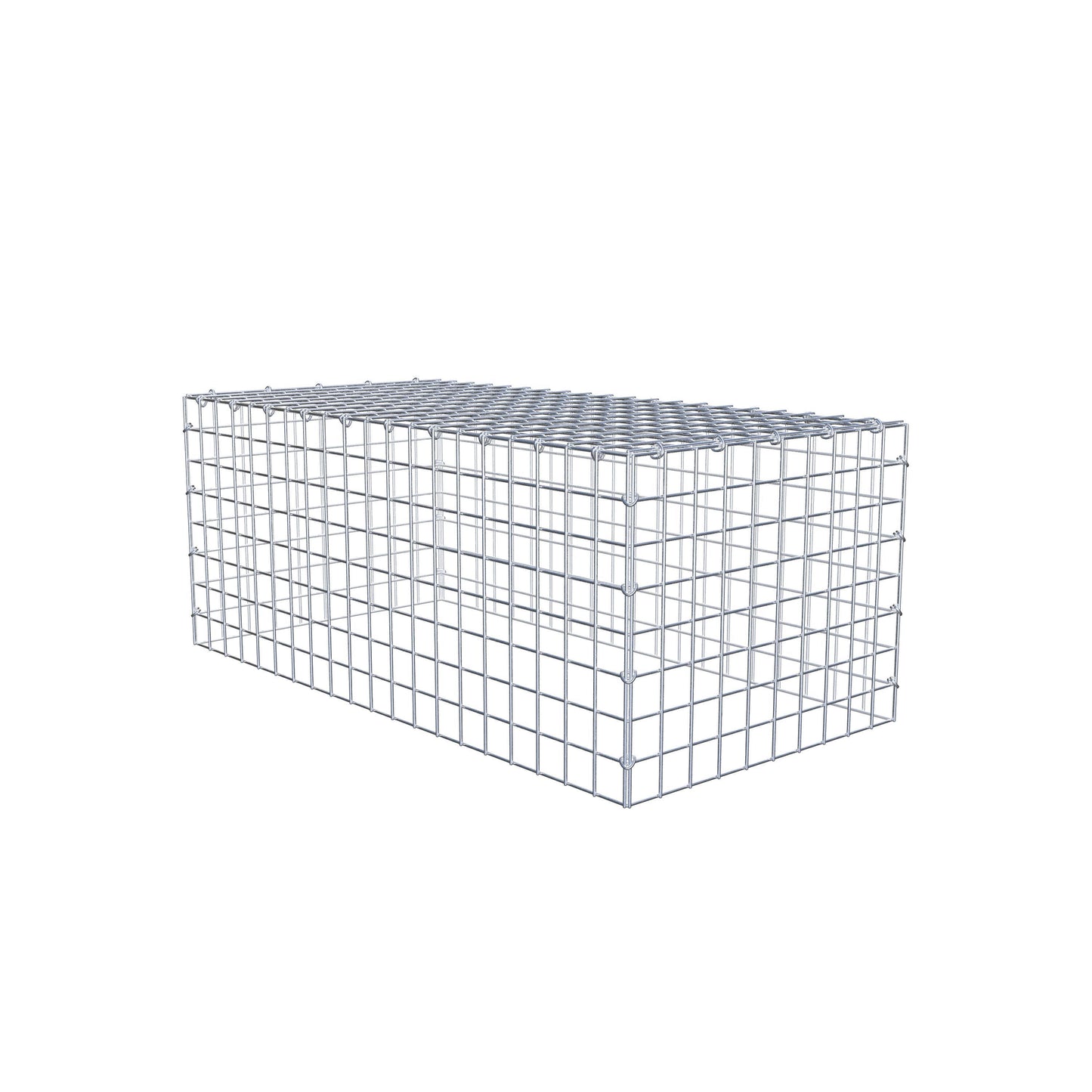 Typ 3 påbyggnadsgabion 100 cm x 40 cm x 50 cm (L x H x D), maskstorlek 5 cm x 5 cm, C-ring