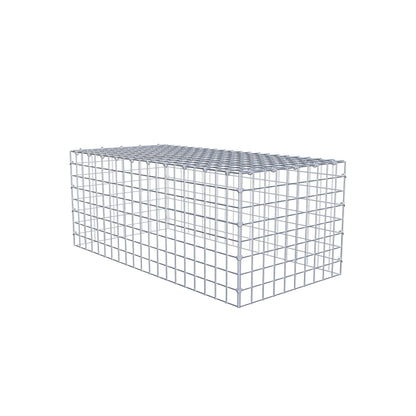 Typ 3 påbyggnadsgabion 100 cm x 40 cm x 50 cm (L x H x D), maskstorlek 5 cm x 5 cm, C-ring