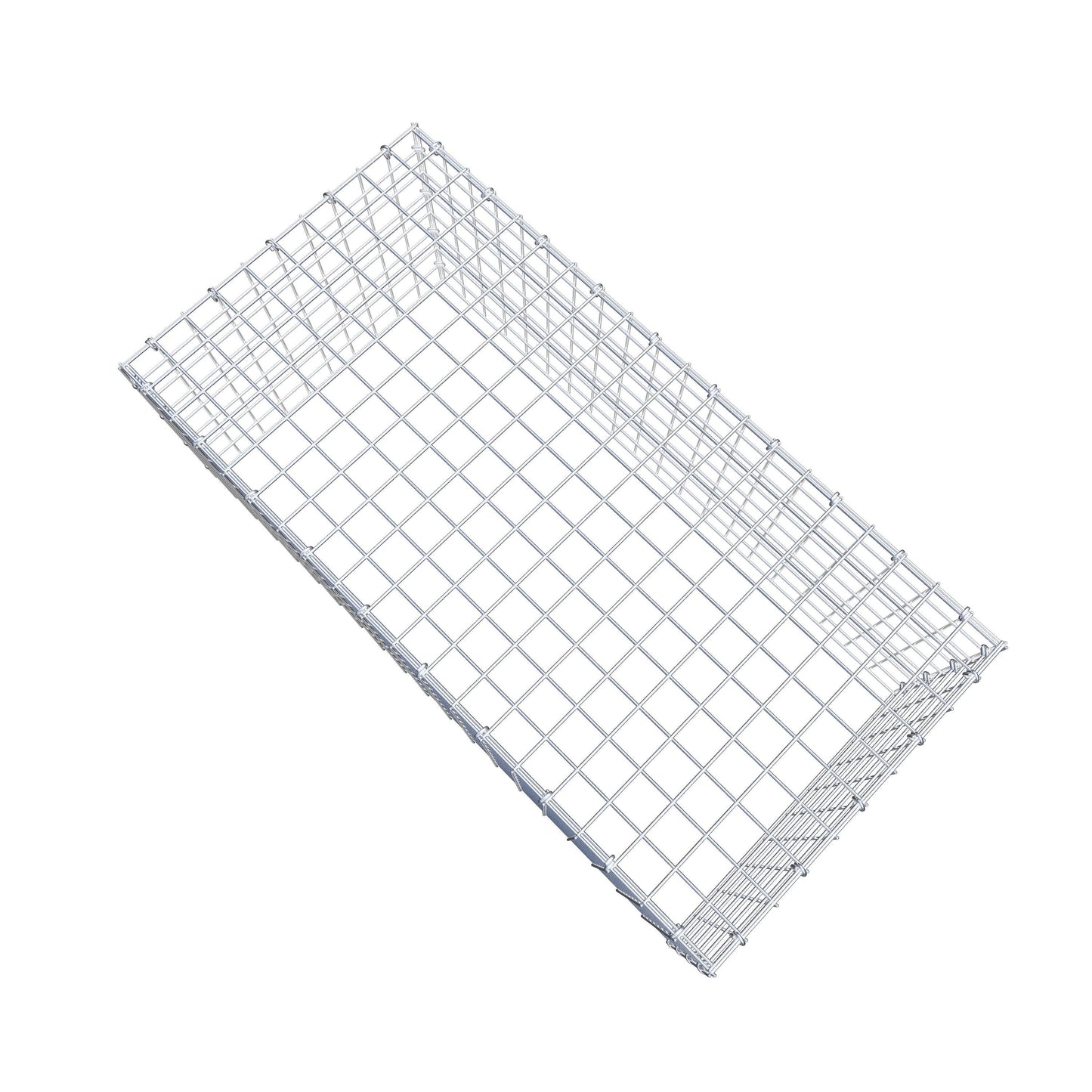 Typ 3 påbyggnadsgabion 100 cm x 40 cm x 50 cm (L x H x D), maskstorlek 5 cm x 5 cm, C-ring
