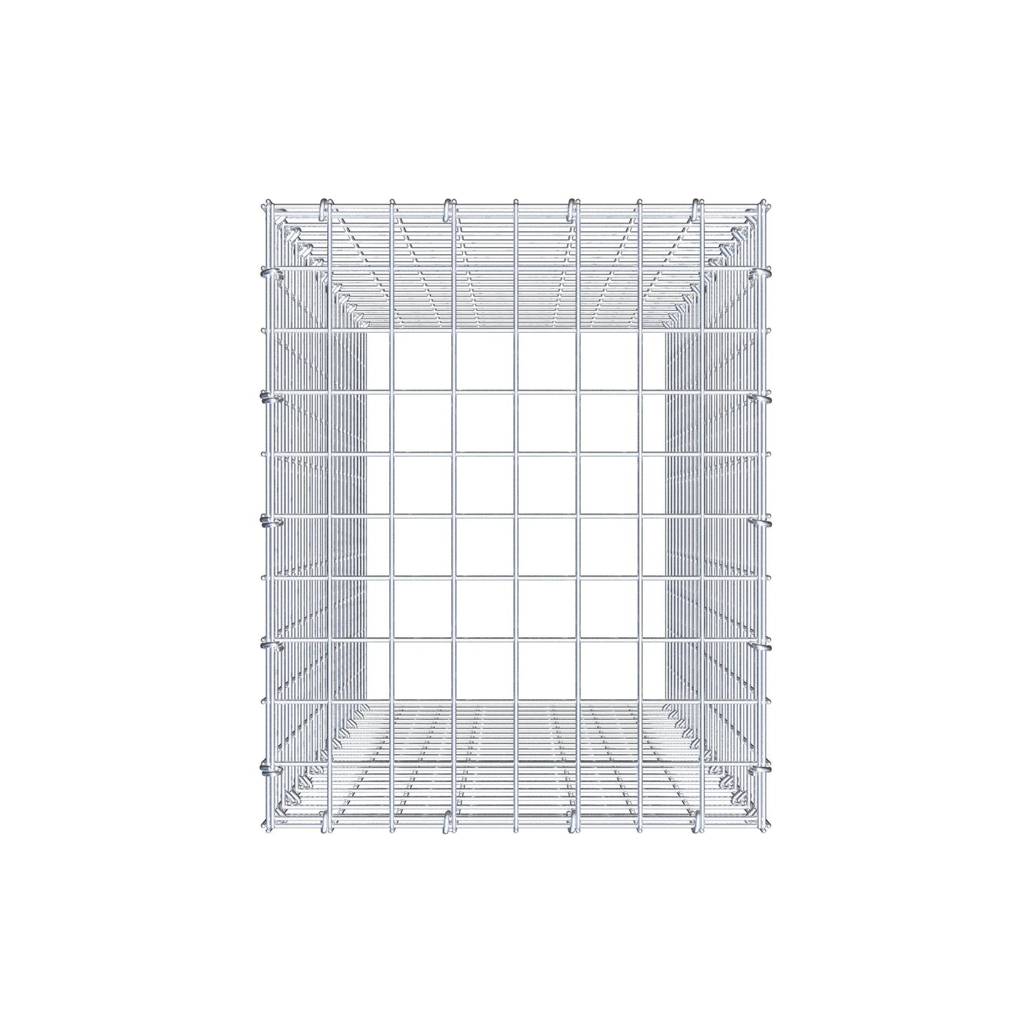 Typ 3 påbyggnadsgabion 100 cm x 40 cm x 50 cm (L x H x D), maskstorlek 5 cm x 5 cm, C-ring