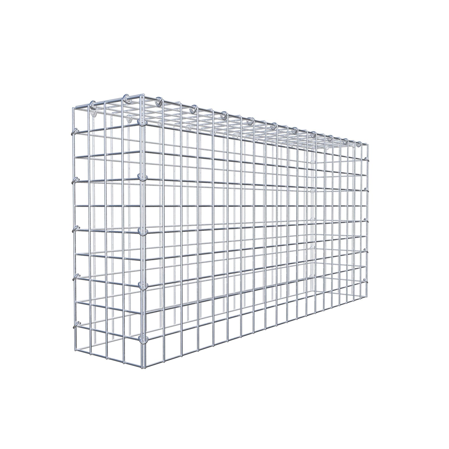 Typ 3 påbyggnadsgabion 100 cm x 50 cm x 20 cm (L x H x D), maskstorlek 5 cm x 5 cm, C-ring