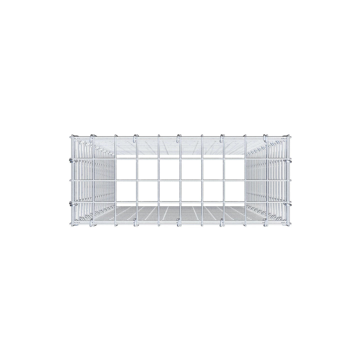 Typ 3 påbyggnadsgabion 100 cm x 50 cm x 20 cm (L x H x D), maskstorlek 5 cm x 5 cm, C-ring