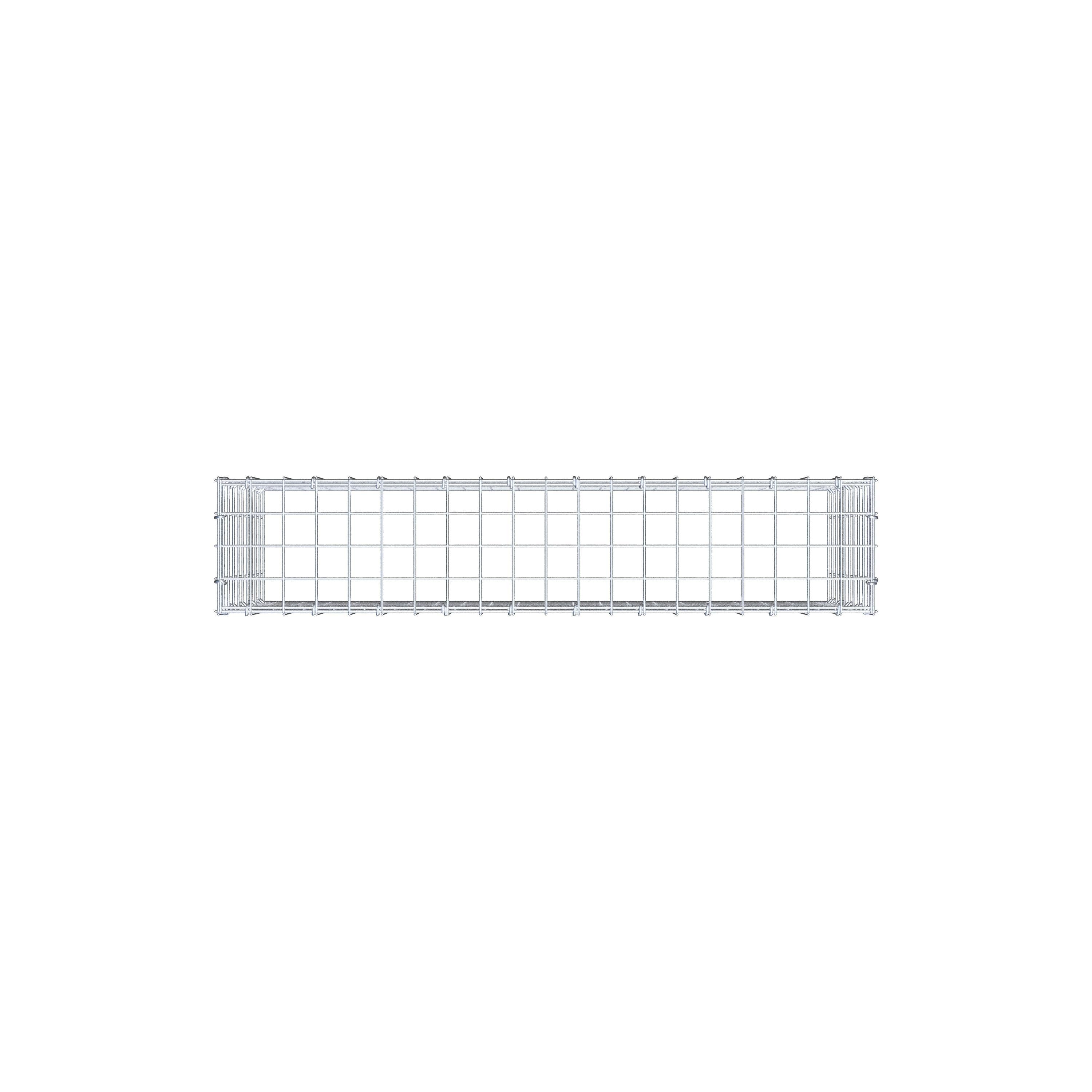 Monteret gabion type 3 100 cm x 50 cm x 20 cm (L x H x D), maskestørrelse 5 cm x 5 cm, C-ring