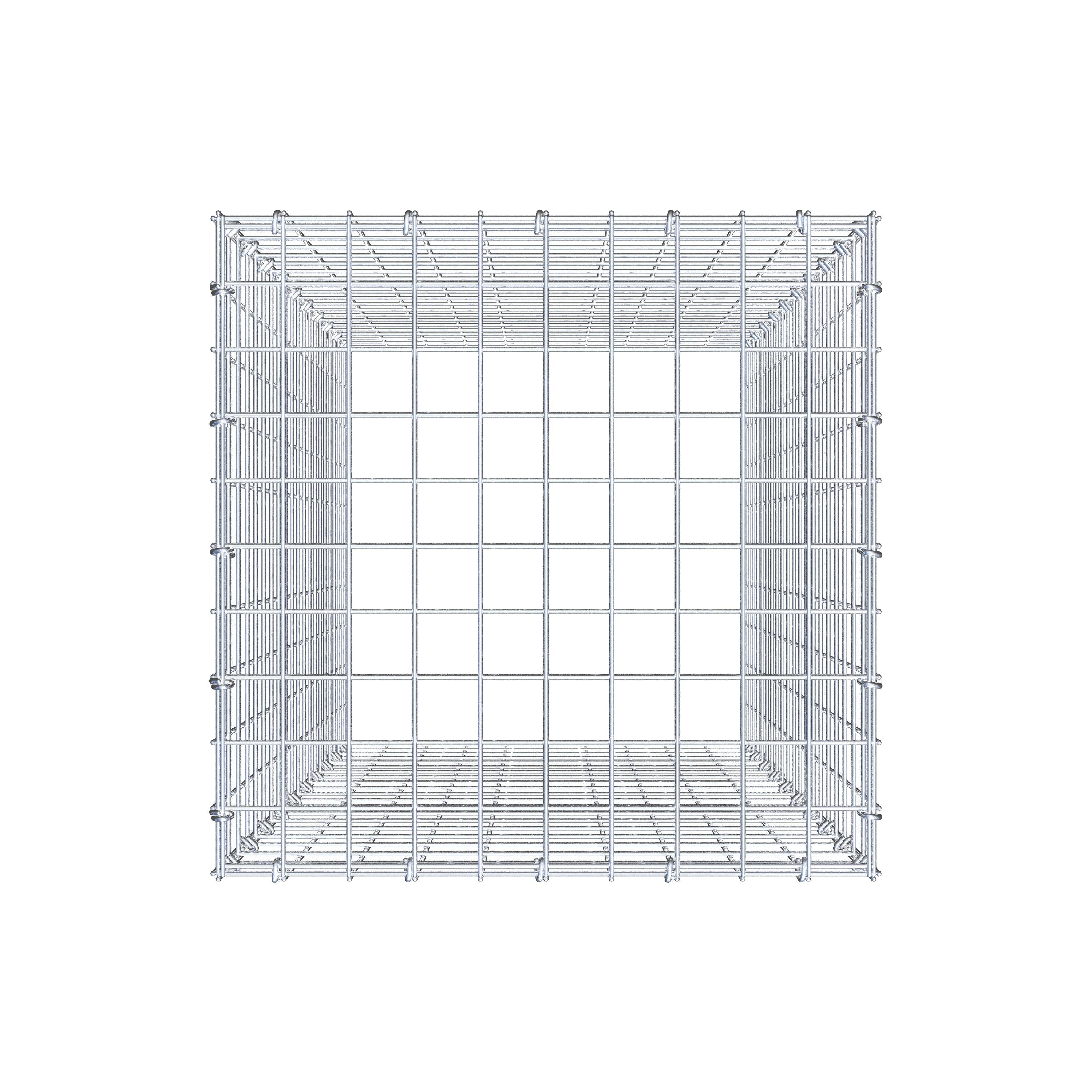 Mounted gabion type 3 100 cm x 50 cm x 50 cm (L x H x D), mesh size 5 cm x 5 cm, C-ring