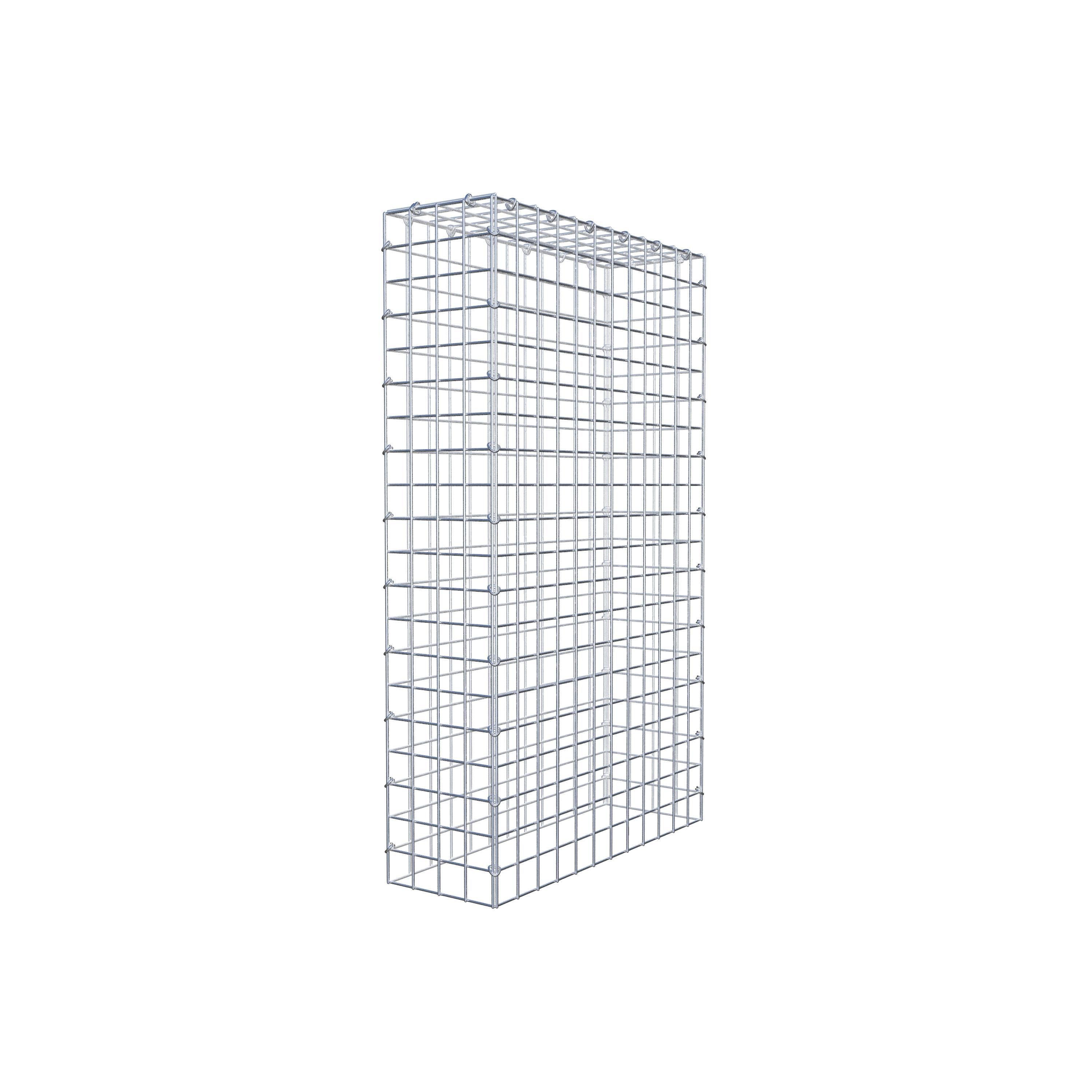 Monteret gabion type 3 100 cm x 60 cm x 20 cm (L x H x D), maskestørrelse 5 cm x 5 cm, C-ring