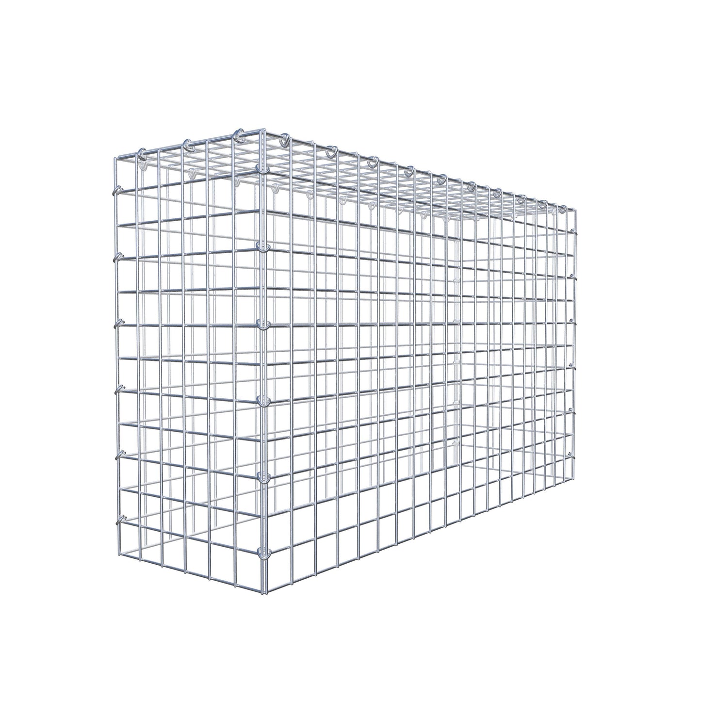 Typ 3 påbyggnadsgabion 100 cm x 60 cm x 30 cm (L x H x D), maskstorlek 5 cm x 5 cm, C-ring
