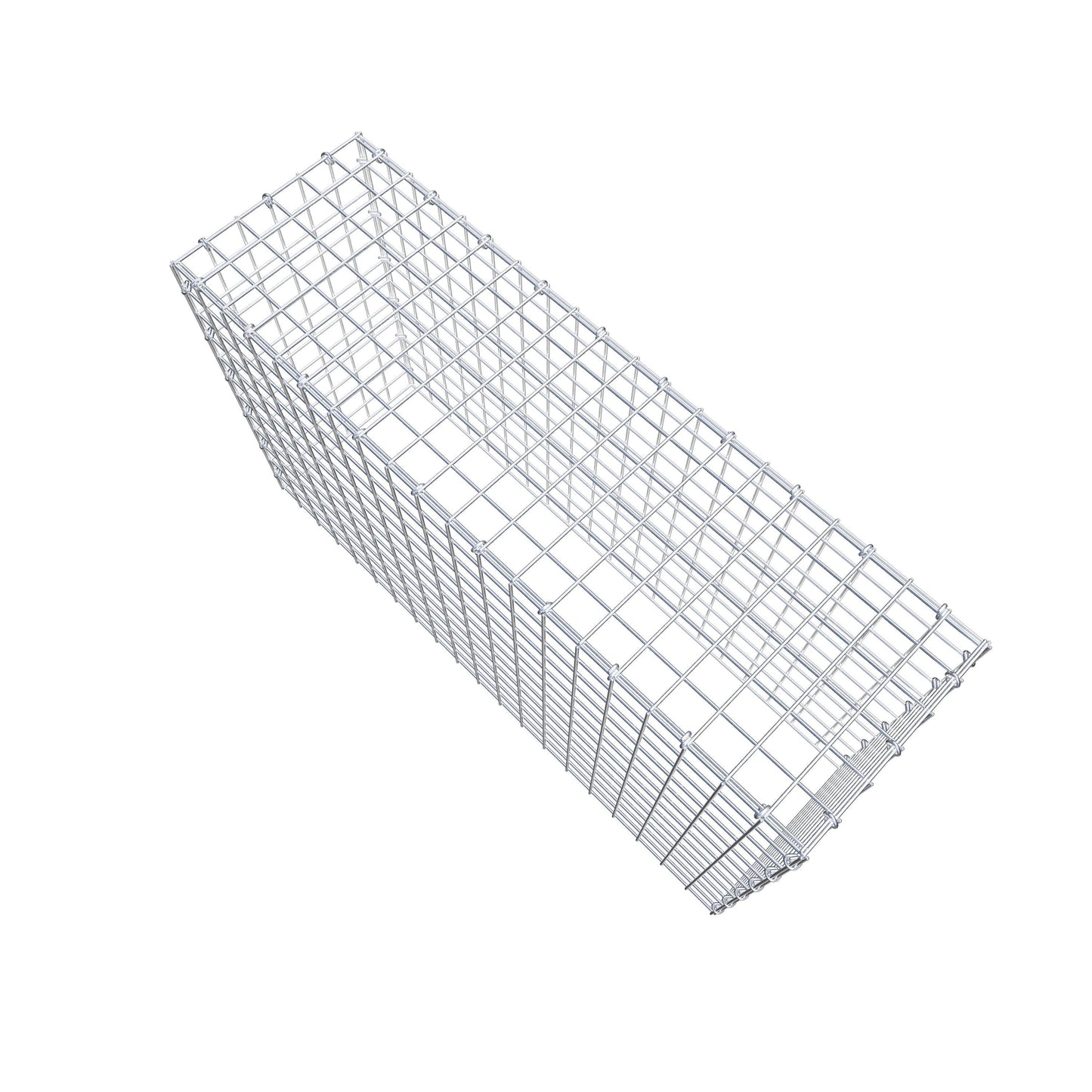 Typ 3 påbyggnadsgabion 100 cm x 60 cm x 30 cm (L x H x D), maskstorlek 5 cm x 5 cm, C-ring