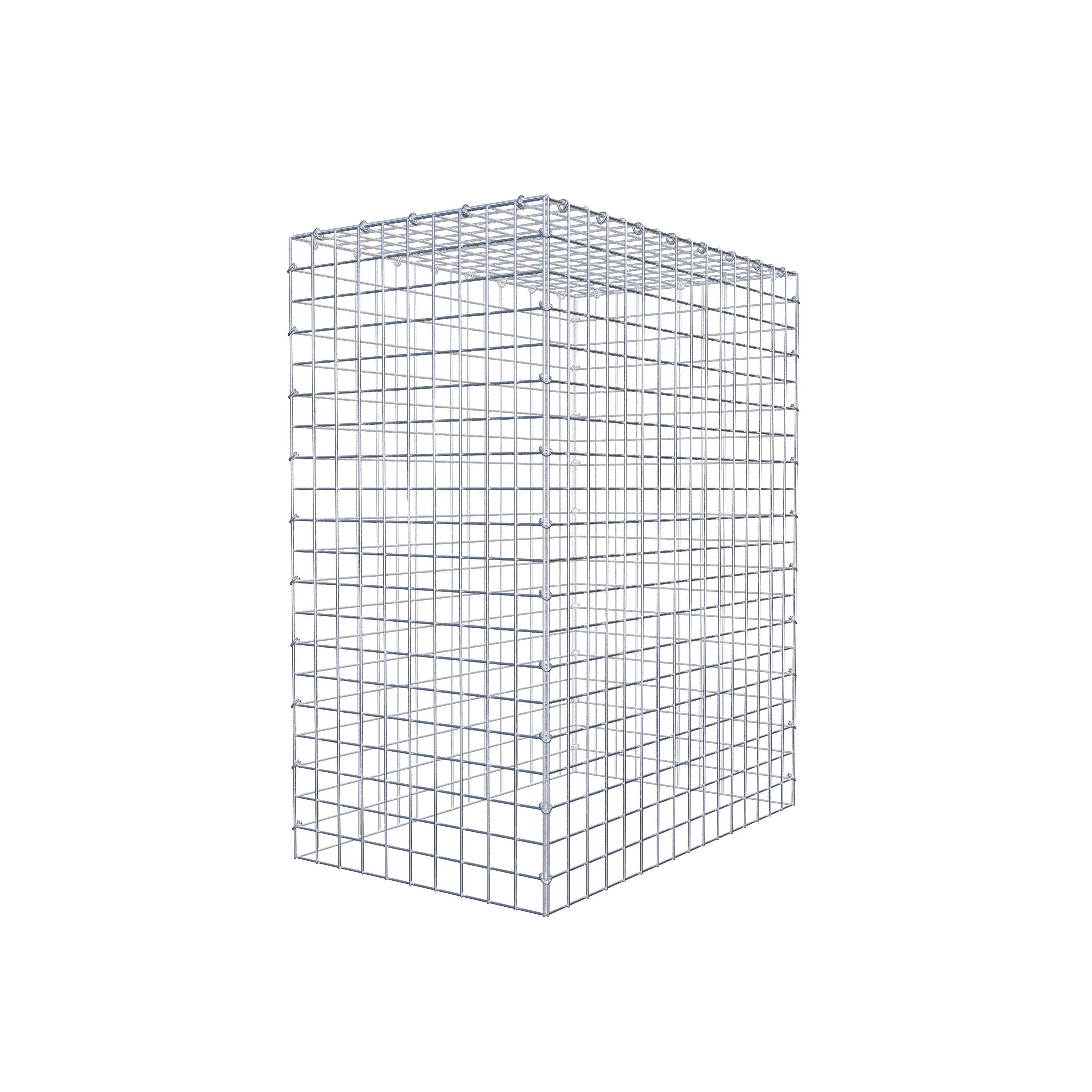 Monteret gabion type 3 100 cm x 80 cm x 50 cm (L x H x D), maskestørrelse 5 cm x 5 cm, C-ring