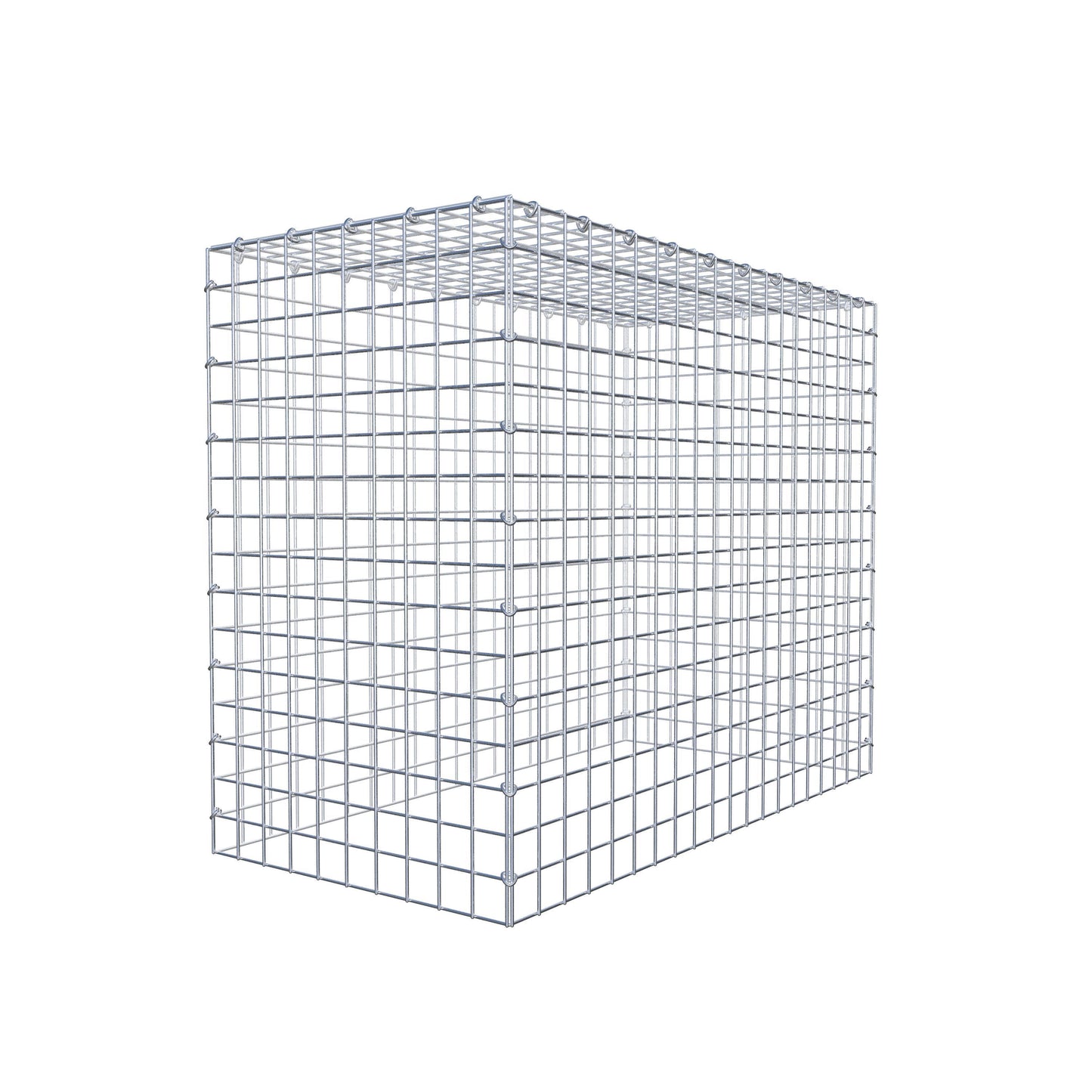 Monteret gabion type 3 100 cm x 80 cm x 50 cm (L x H x D), maskestørrelse 5 cm x 5 cm, C-ring