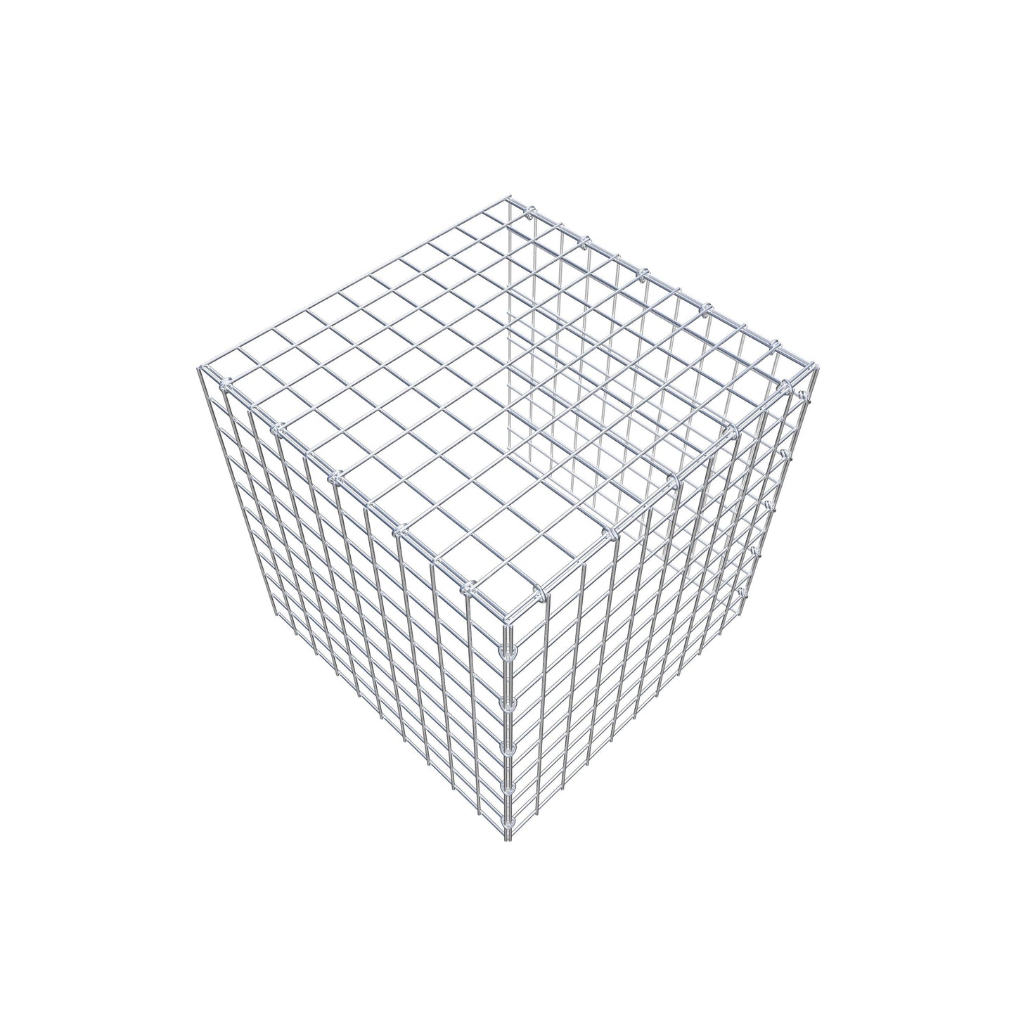 Opbouw schanskorf type 4 50 cm x 50 cm x 50 cm (L x H x D), maaswijdte 5 cm x 5 cm, C-ring