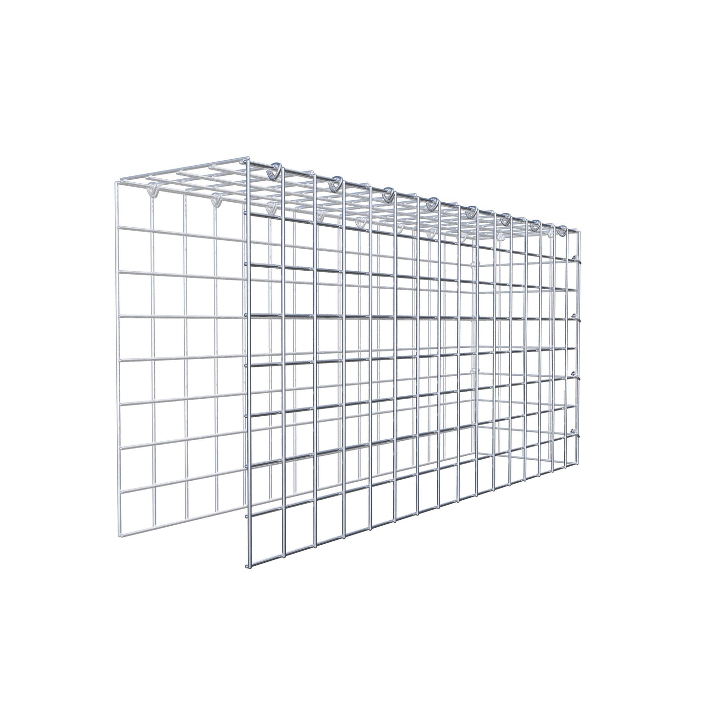 Mounted gabion type 4 80 cm x 40 cm x 20 cm (L x H x D), mesh size 5 cm x 5 cm, C-ring