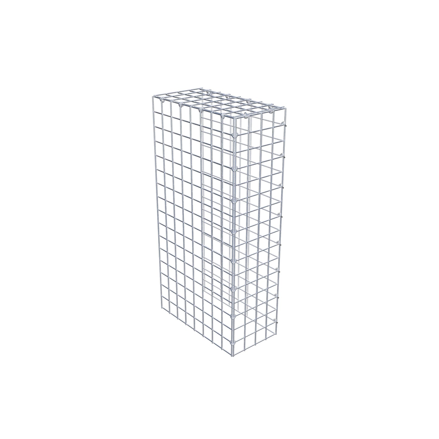 Mounted gabion type 4 80 cm x 40 cm x 20 cm (L x H x D), mesh size 5 cm x 5 cm, C-ring
