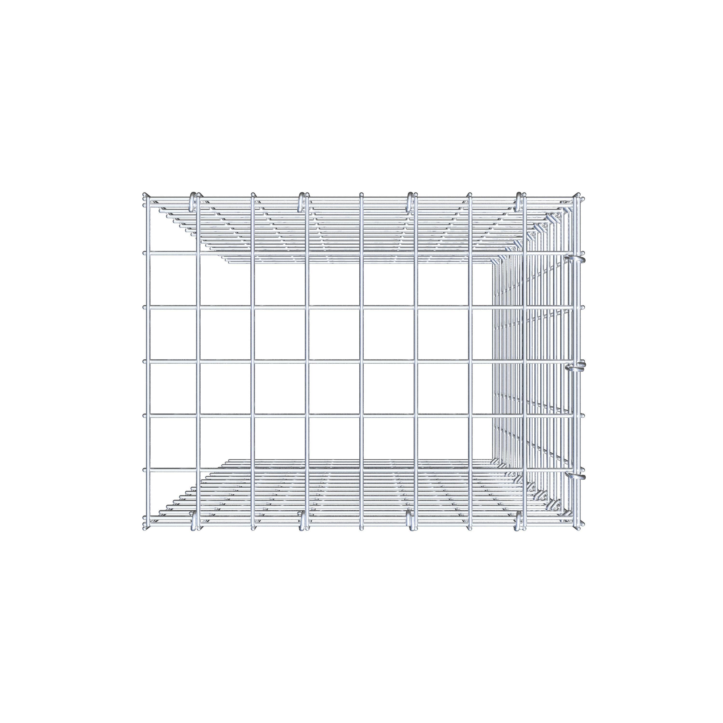 Monteret gabion type 4 80 cm x 40 cm x 30 cm (L x H x D), maskestørrelse 5 cm x 5 cm, C-ring