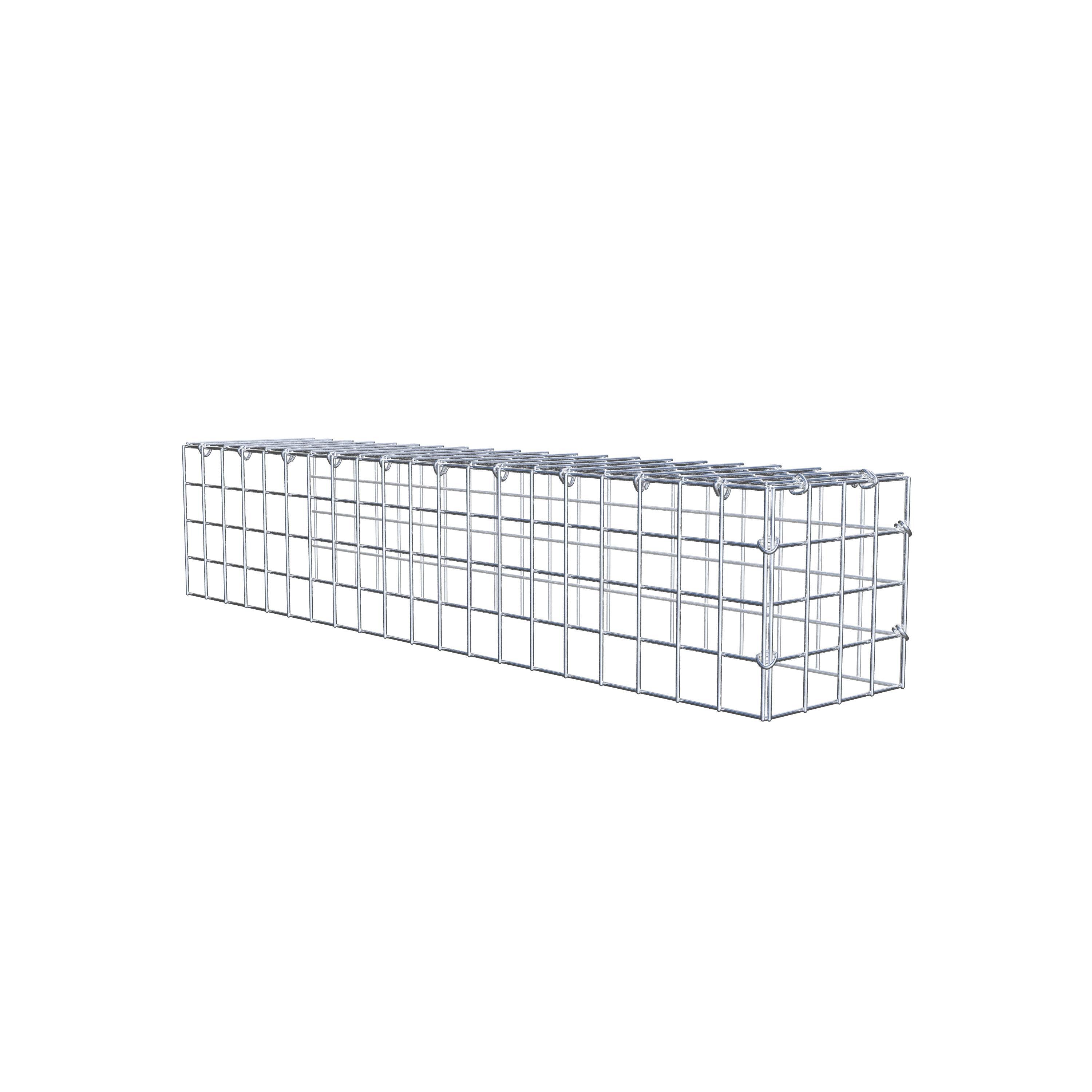 Mounted gabion type 4 100 cm x 20 cm x 20 cm (L x H x D), mesh size 5 cm x 5 cm, C-ring