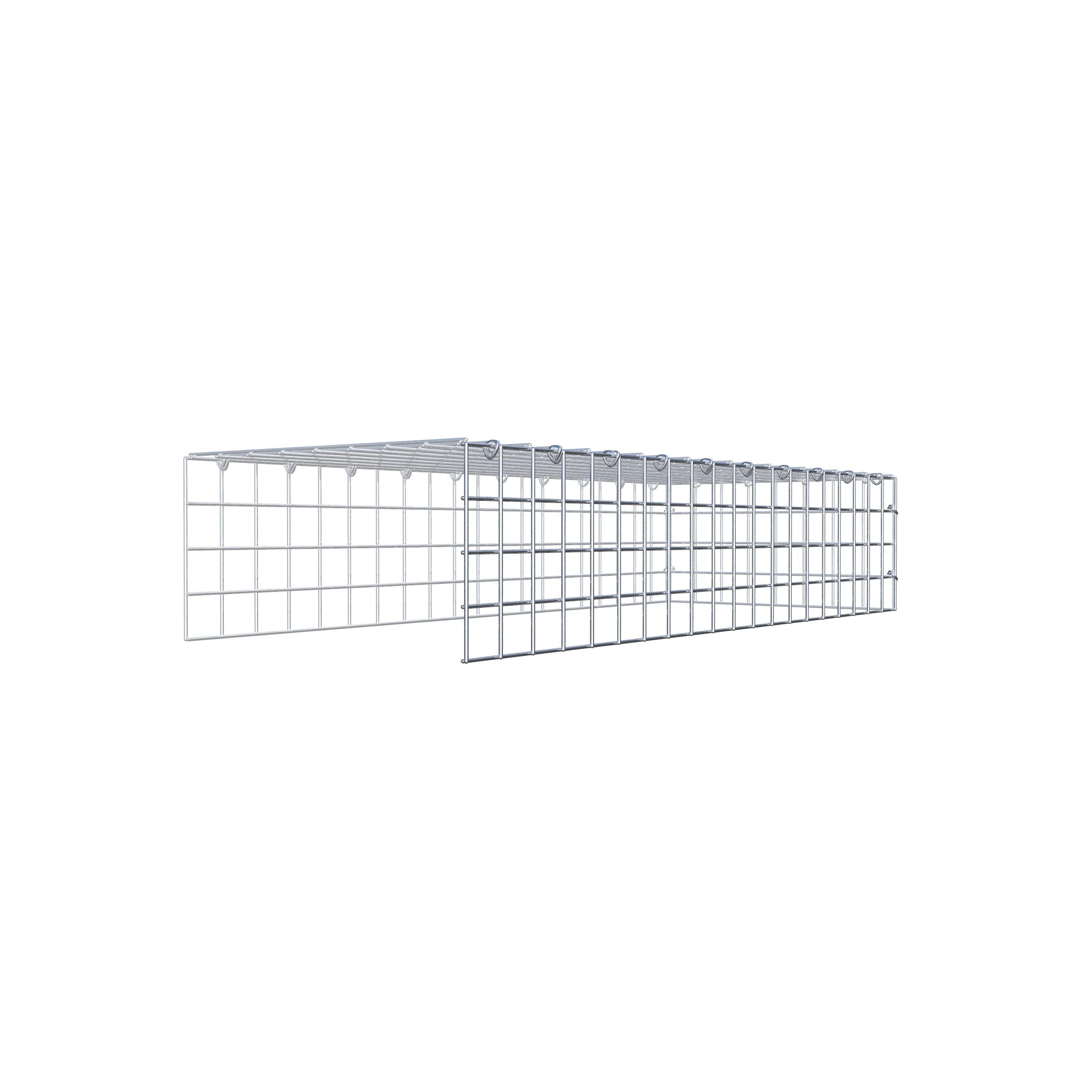 Monteret gabion type 4 100 cm x 20 cm x 40 cm (L x H x D), maskestørrelse 5 cm x 5 cm, C-ring