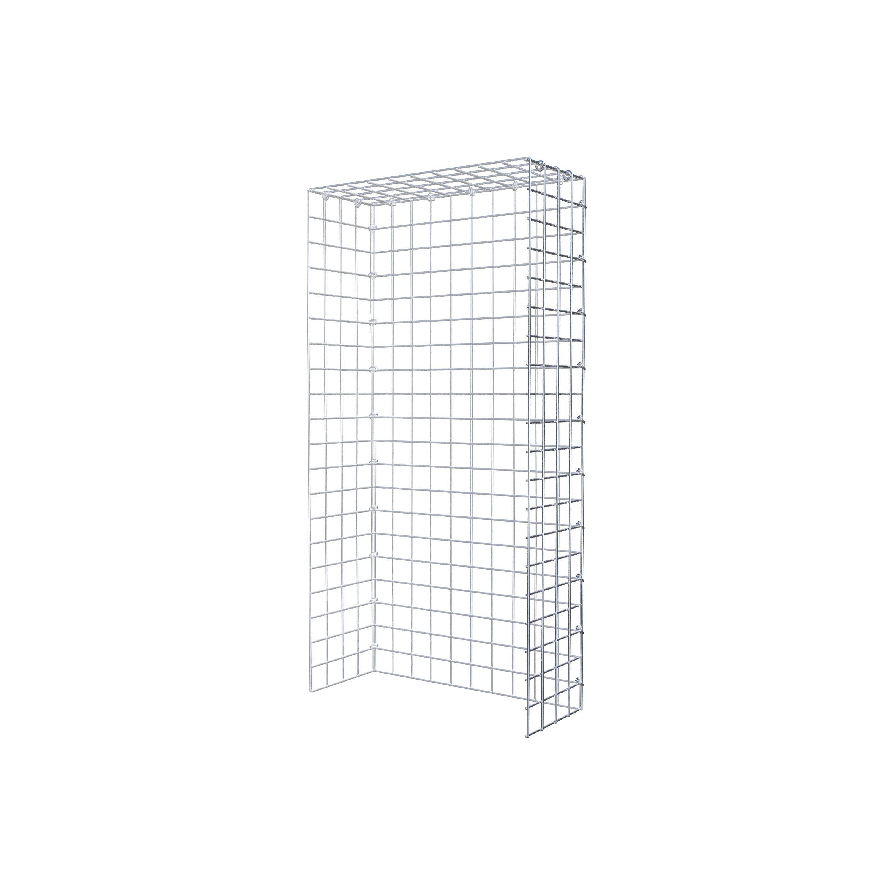 Monteret gabion type 4 100 cm x 20 cm x 50 cm (L x H x D), maskestørrelse 5 cm x 5 cm, C-ring