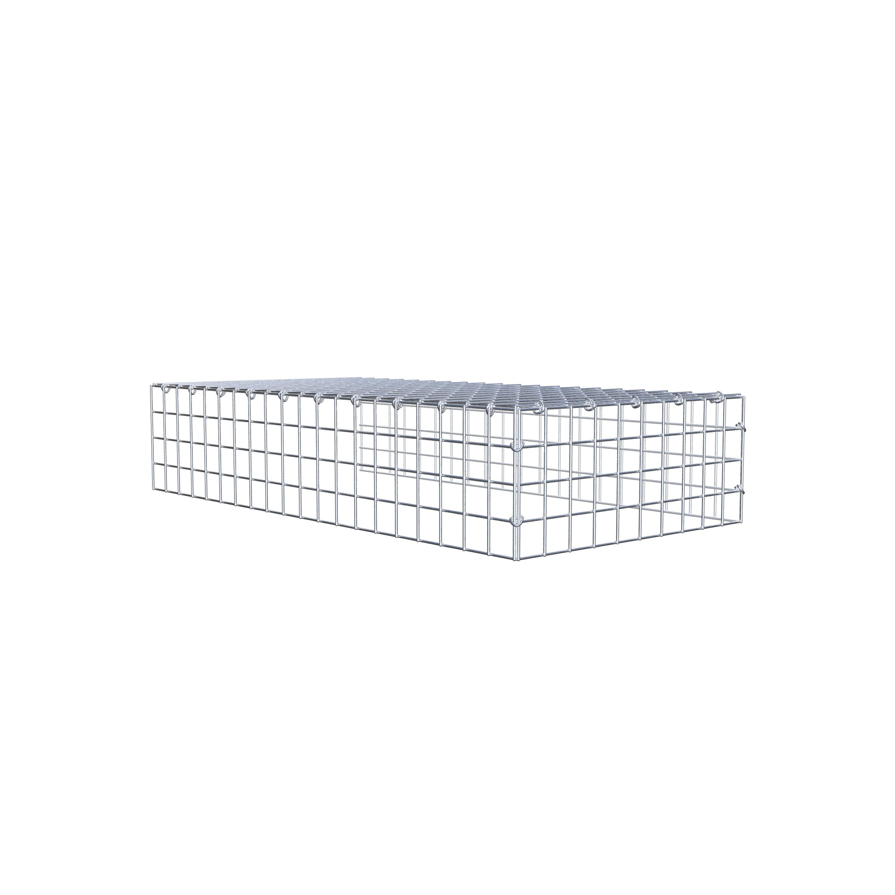 Monteret gabion type 4 100 cm x 20 cm x 50 cm (L x H x D), maskestørrelse 5 cm x 5 cm, C-ring