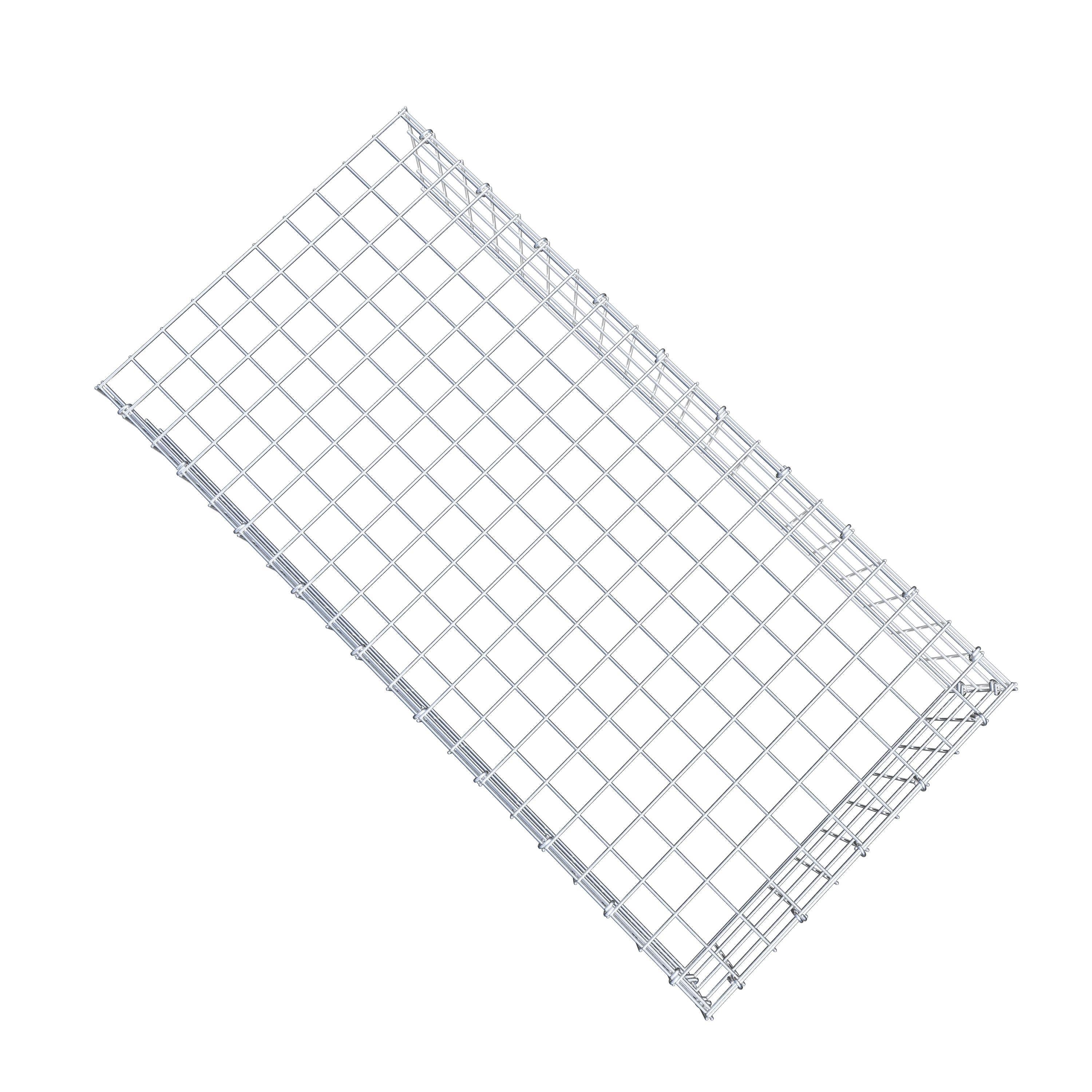 Monteret gabion type 4 100 cm x 20 cm x 50 cm (L x H x D), maskestørrelse 5 cm x 5 cm, C-ring