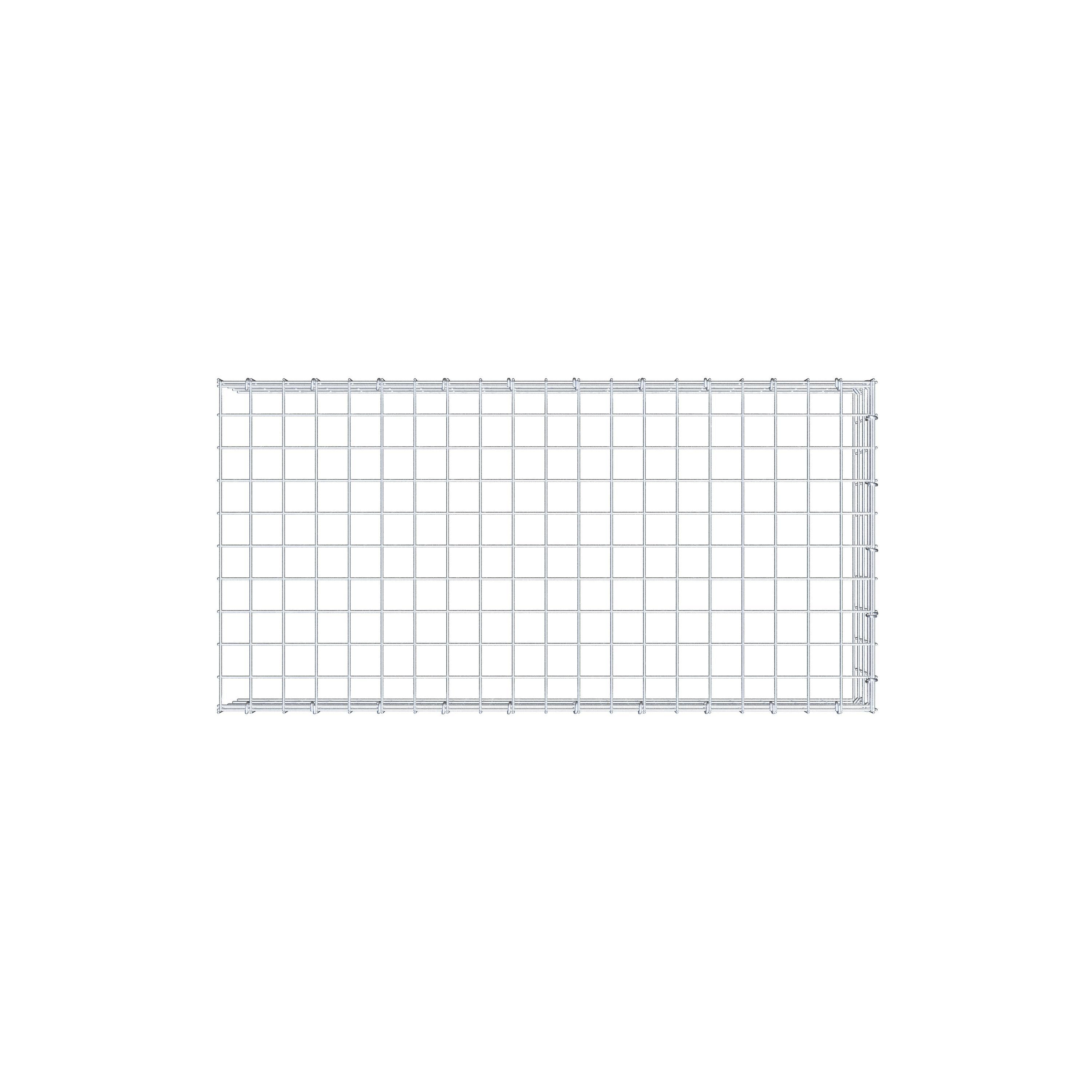 Monteret gabion type 4 100 cm x 20 cm x 50 cm (L x H x D), maskestørrelse 5 cm x 5 cm, C-ring