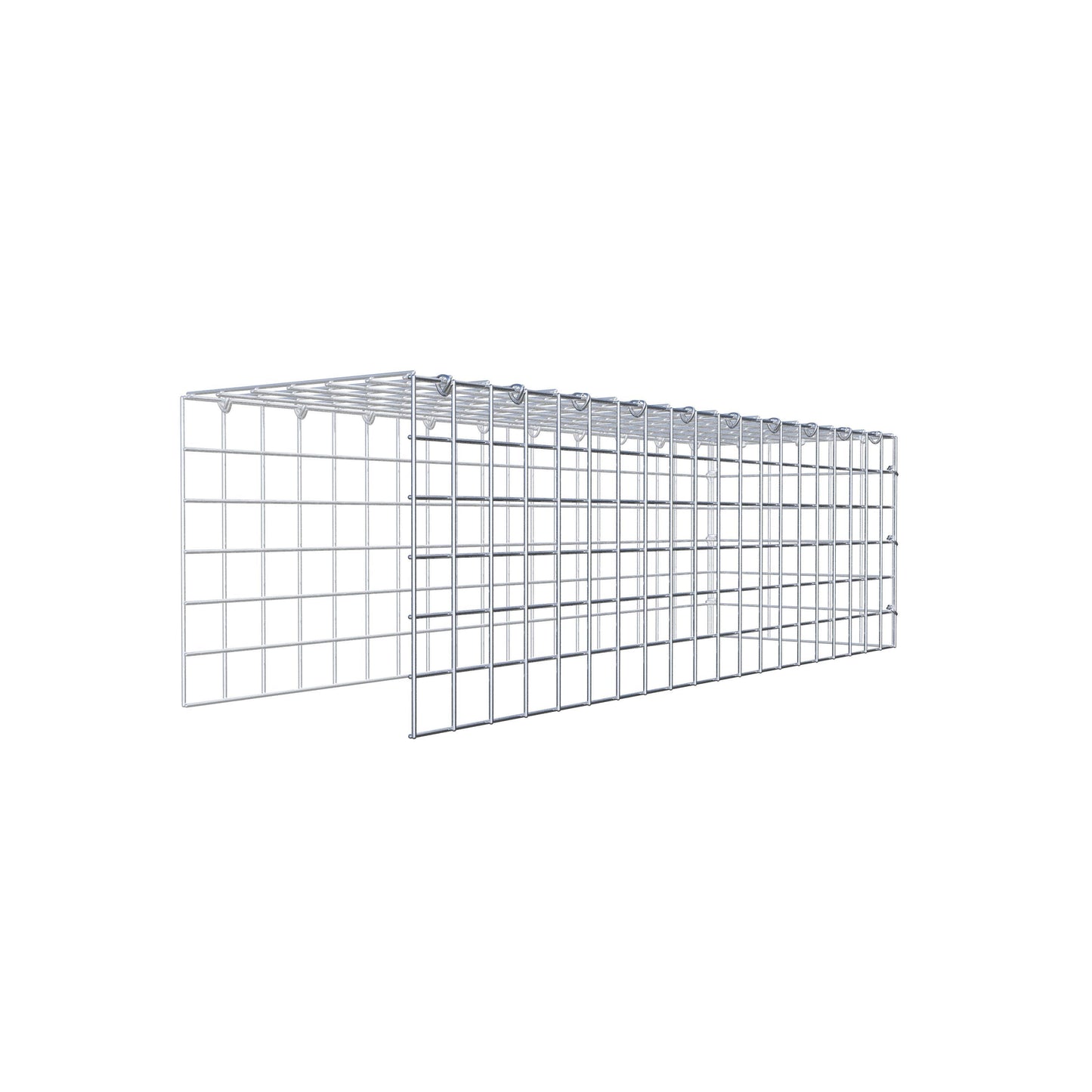 Gabbione aggiuntivo tipo 4 100 cm x 30 cm x 30 cm (L x A x P), maglia 5 cm x 5 cm, anello a C