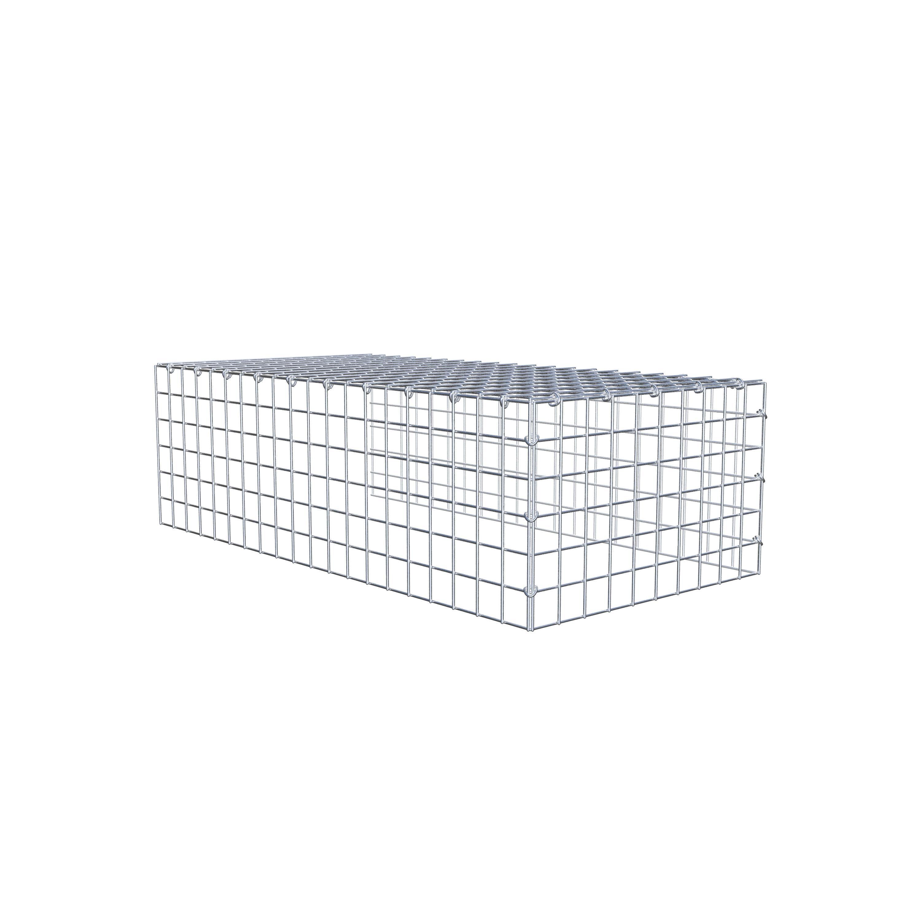 Monteret gabion type 4 100 cm x 30 cm x 50 cm (L x H x D), maskestørrelse 5 cm x 5 cm, C-ring