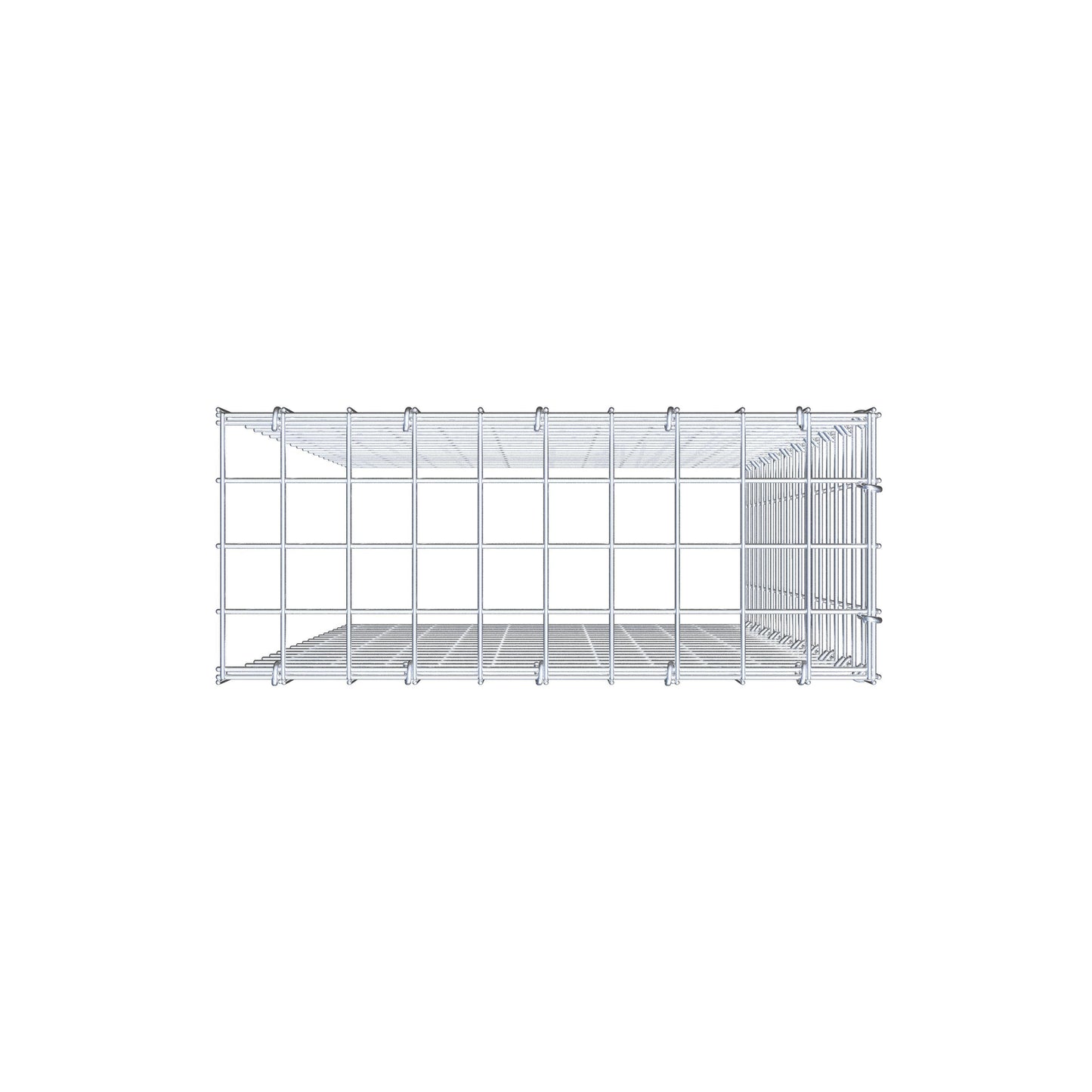 Monteret gabion type 4 100 cm x 50 cm x 20 cm (L x H x D), maskestørrelse 5 cm x 5 cm, C-ring