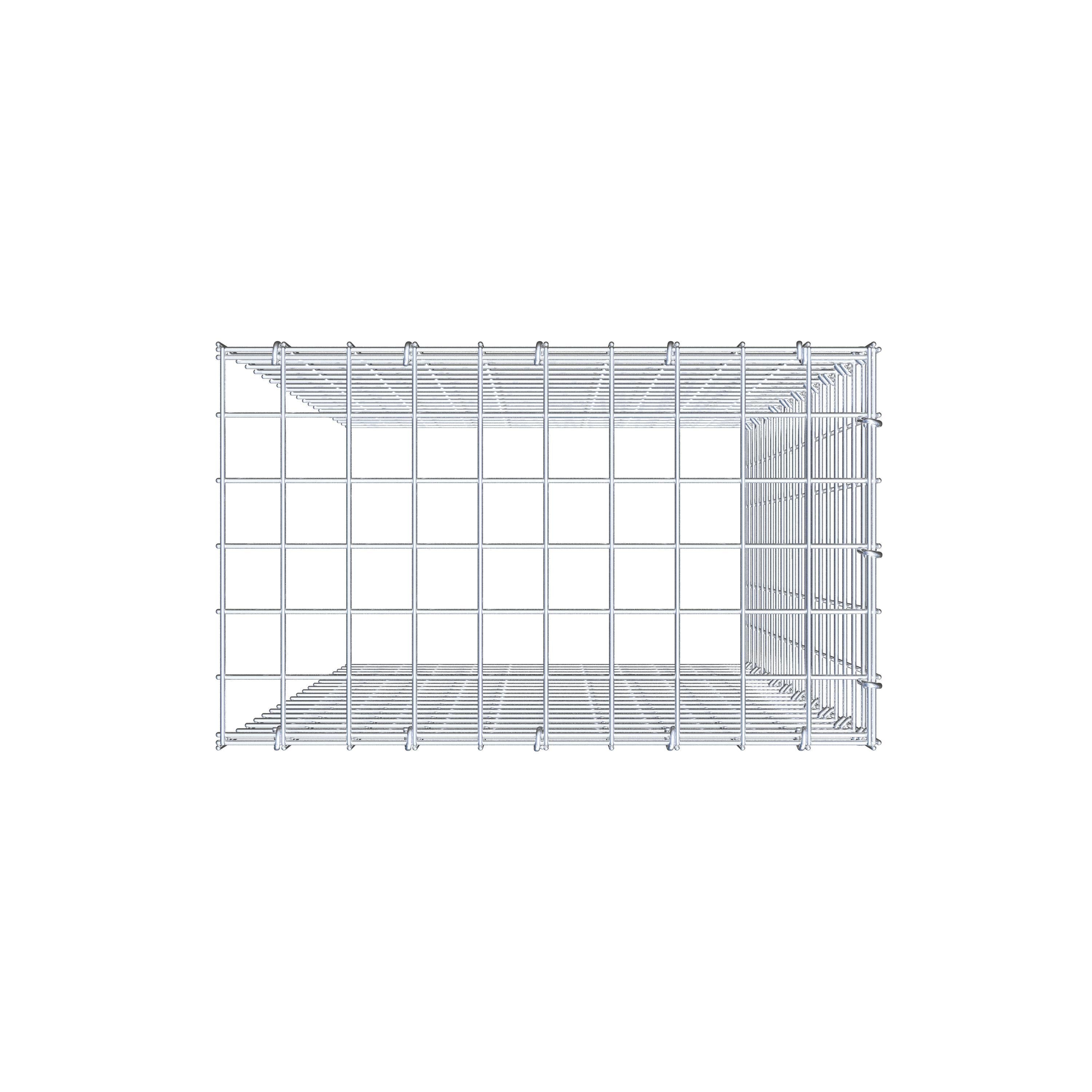 Monteret gabion type 4 100 cm x 50 cm x 30 cm (L x H x D), maskestørrelse 5 cm x 5 cm, C-ring